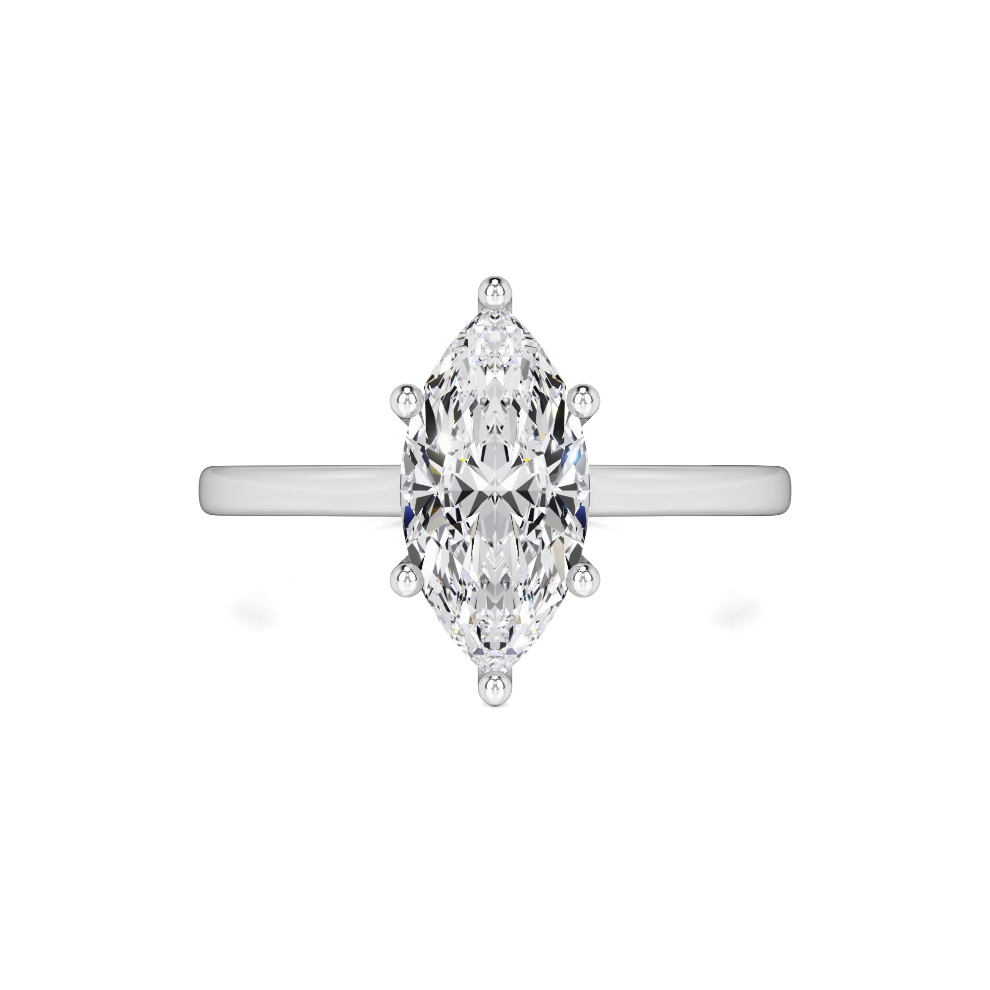 Marina Moissanite & Lab Grown Diamond Ring | White Gold | 1