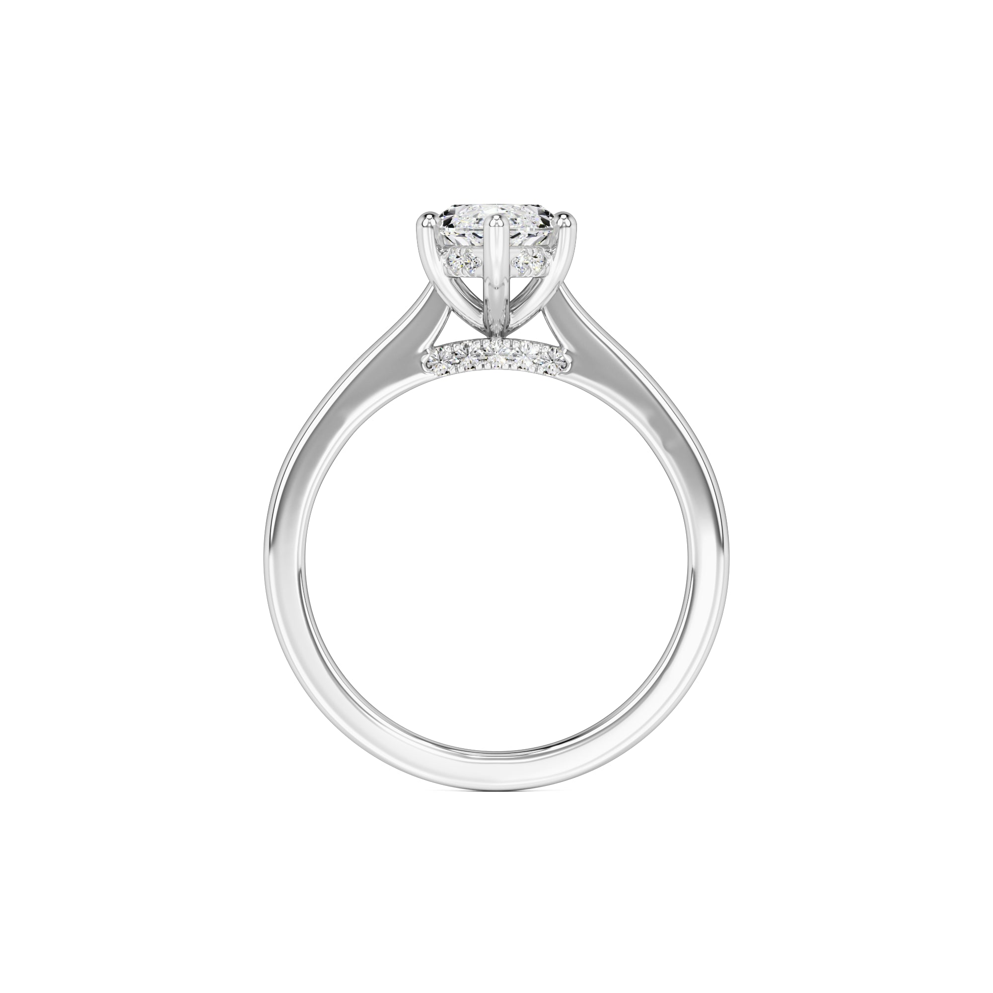 Marina Moissanite & Lab Grown Diamond Ring | White Gold | 4