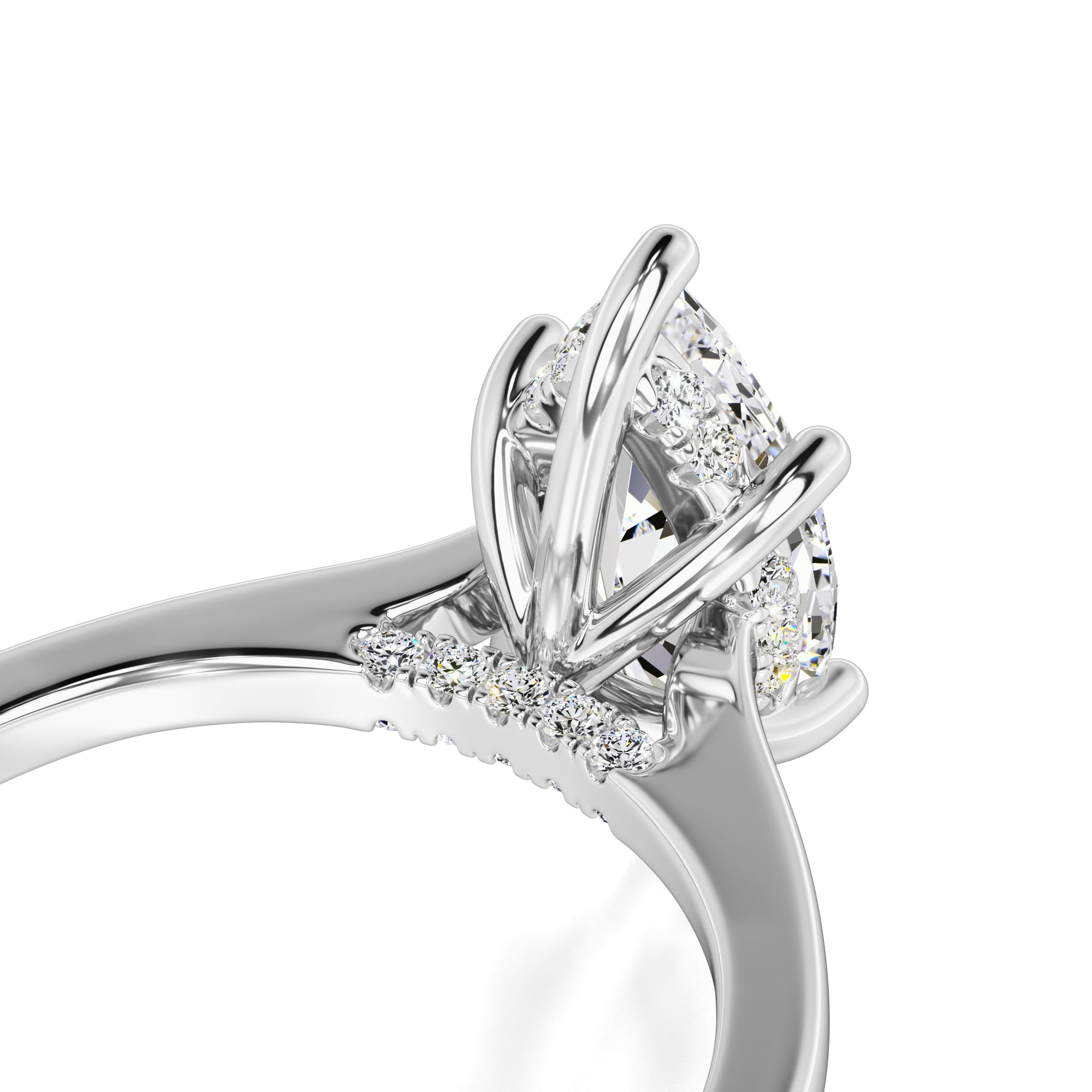 Marina Moissanite & Lab Grown Diamond Ring | White Gold | 2