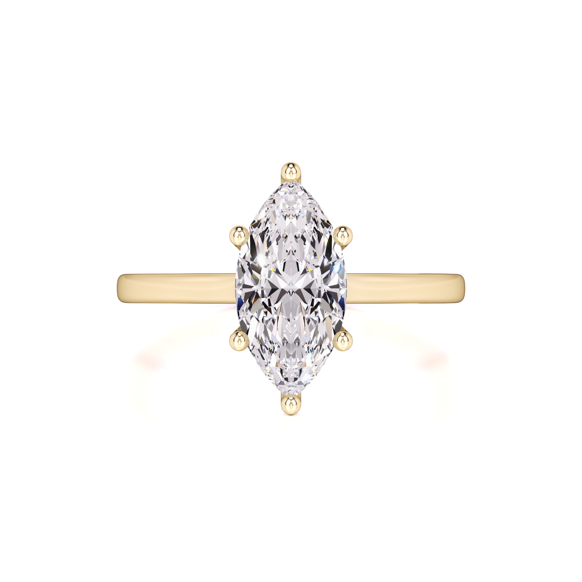 Marina Moissanite & Lab Grown Diamond Ring | Yellow Gold | 1