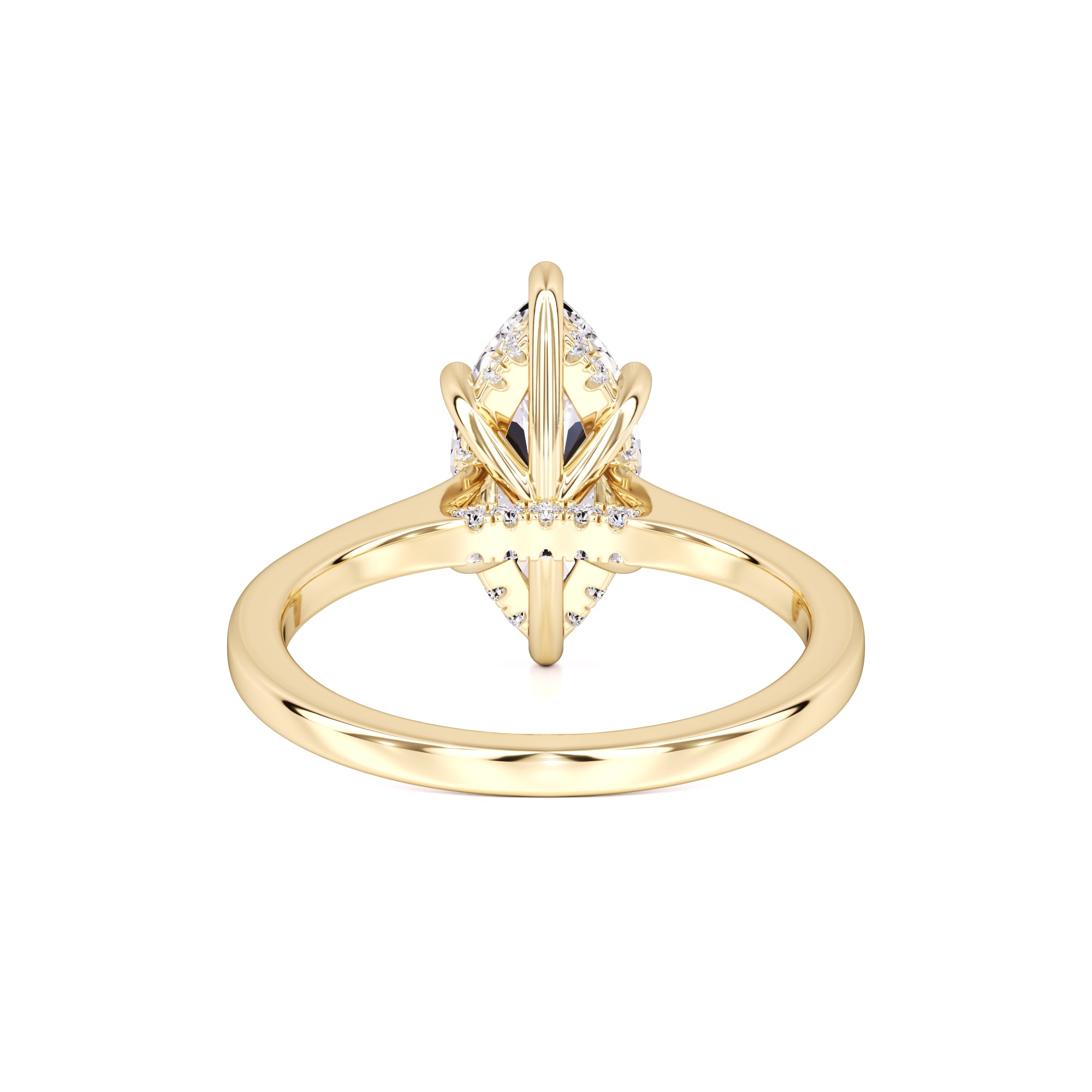 Marina Moissanite & Lab Grown Diamond Ring | Yellow Gold | 3