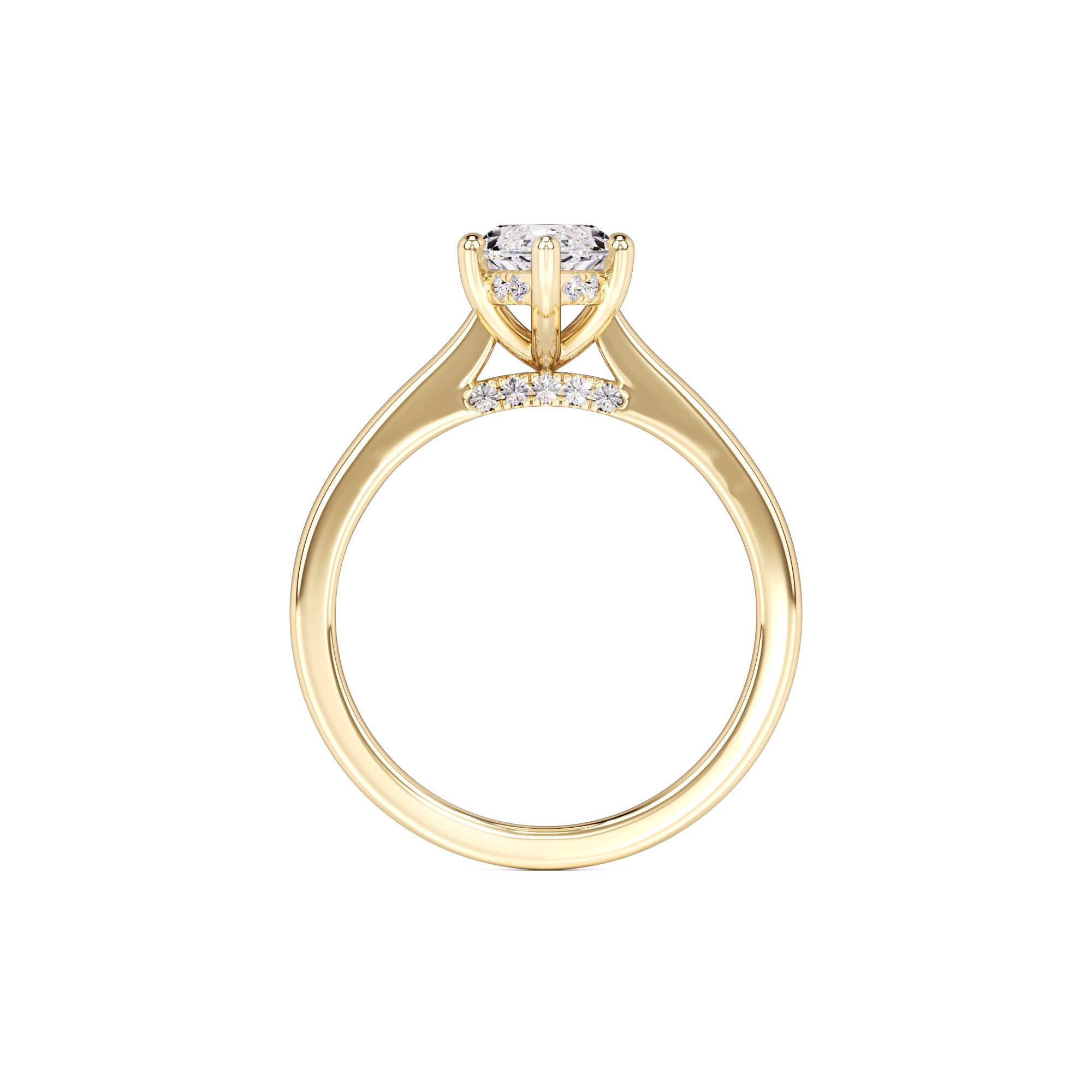 Marina Moissanite & Lab Grown Diamond Ring | Yellow Gold | 4