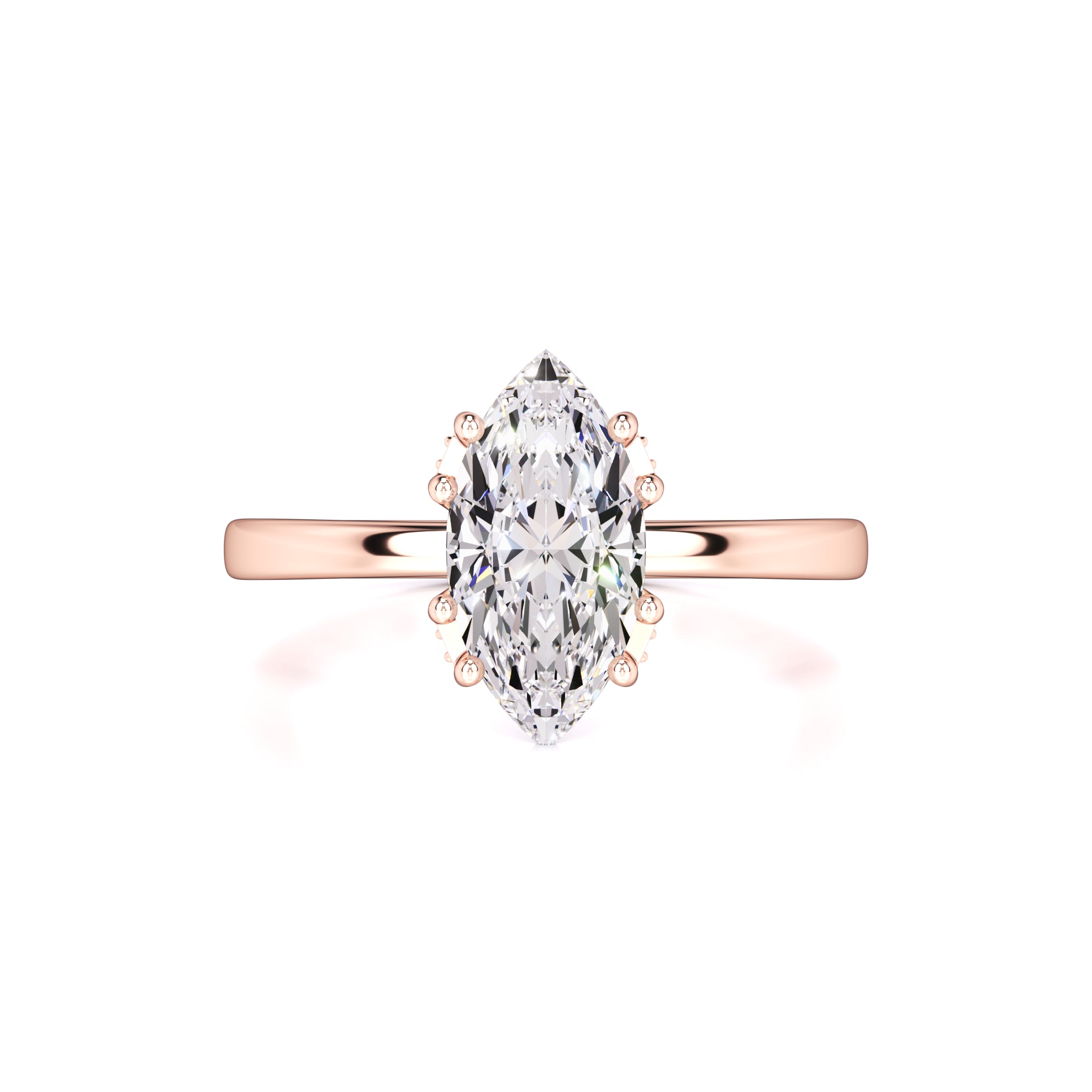 Arielle Moissanite & Lab Grown Diamond Ring | Rose Gold | 1