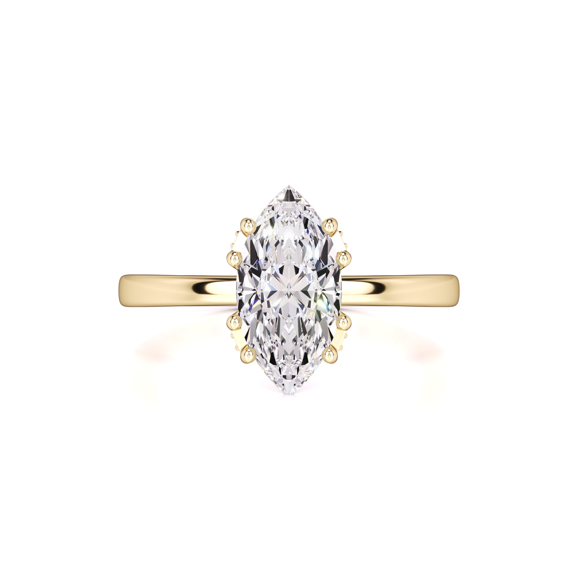 Arielle Moissanite & Lab Grown Diamond Ring | Yellow Gold | 1