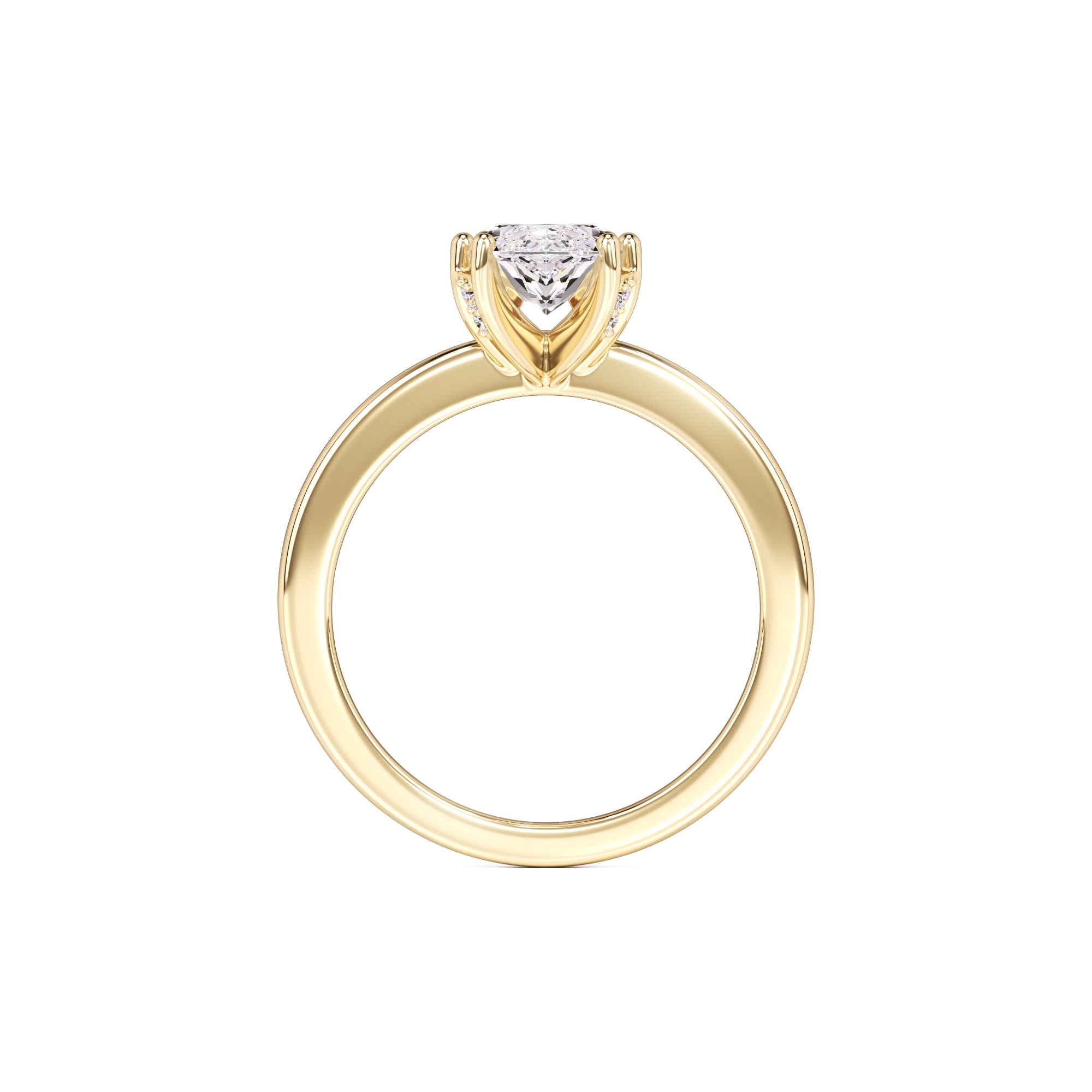 Arielle Moissanite & Lab Grown Diamond Ring | Yellow Gold | 4