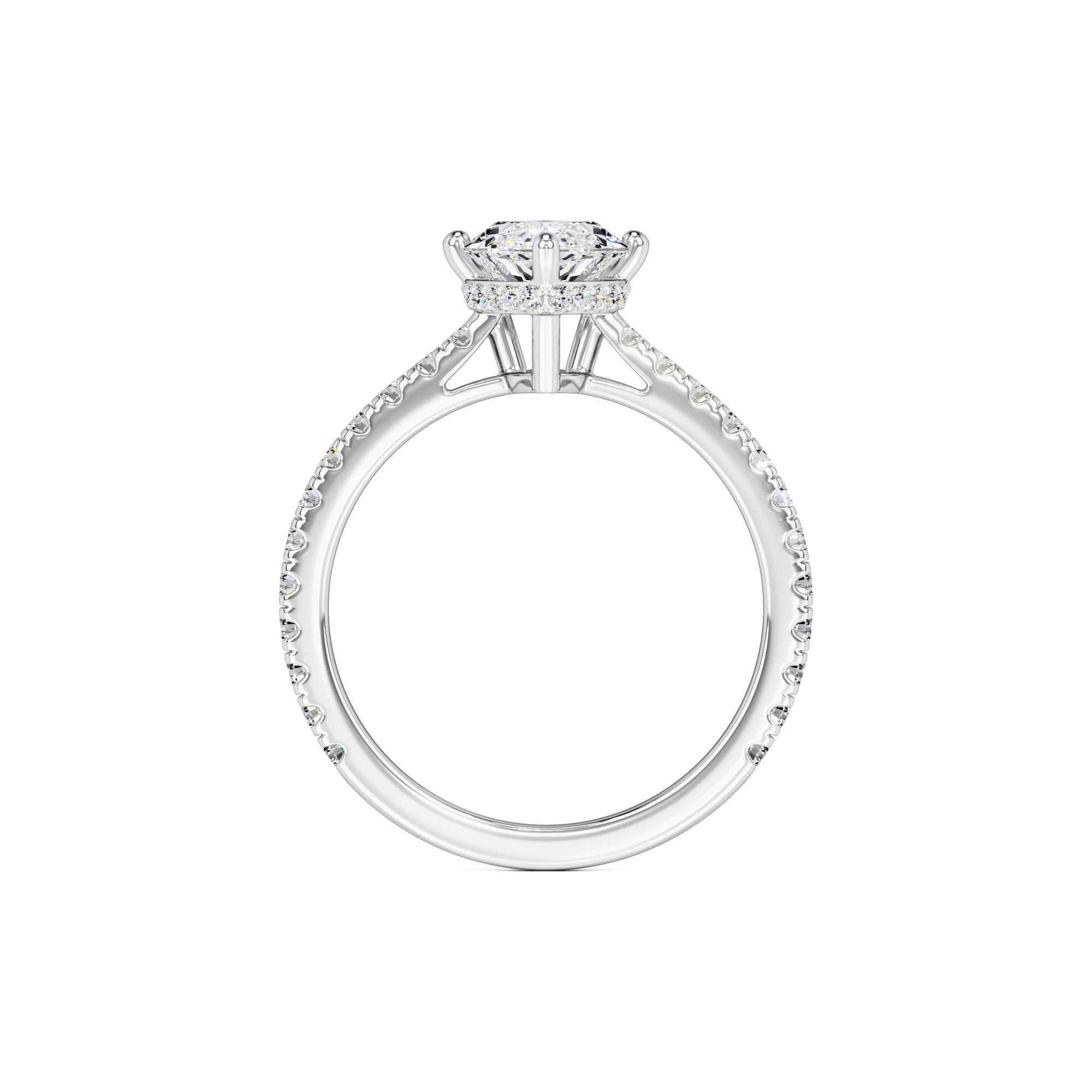 Zoey Moissanite & Lab Grown Diamond Ring | White Gold | 4