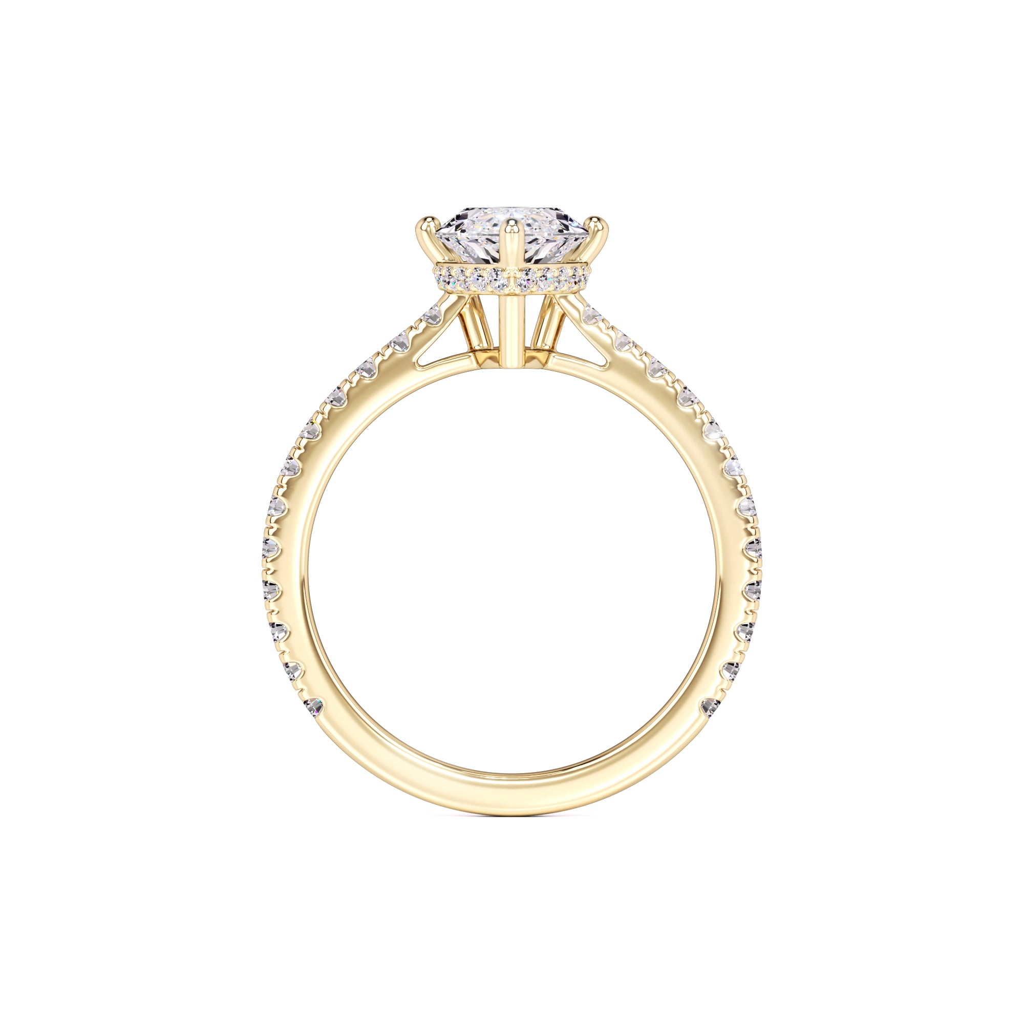 Zoey Moissanite & Lab Grown Diamond Ring | Yellow Gold | 4