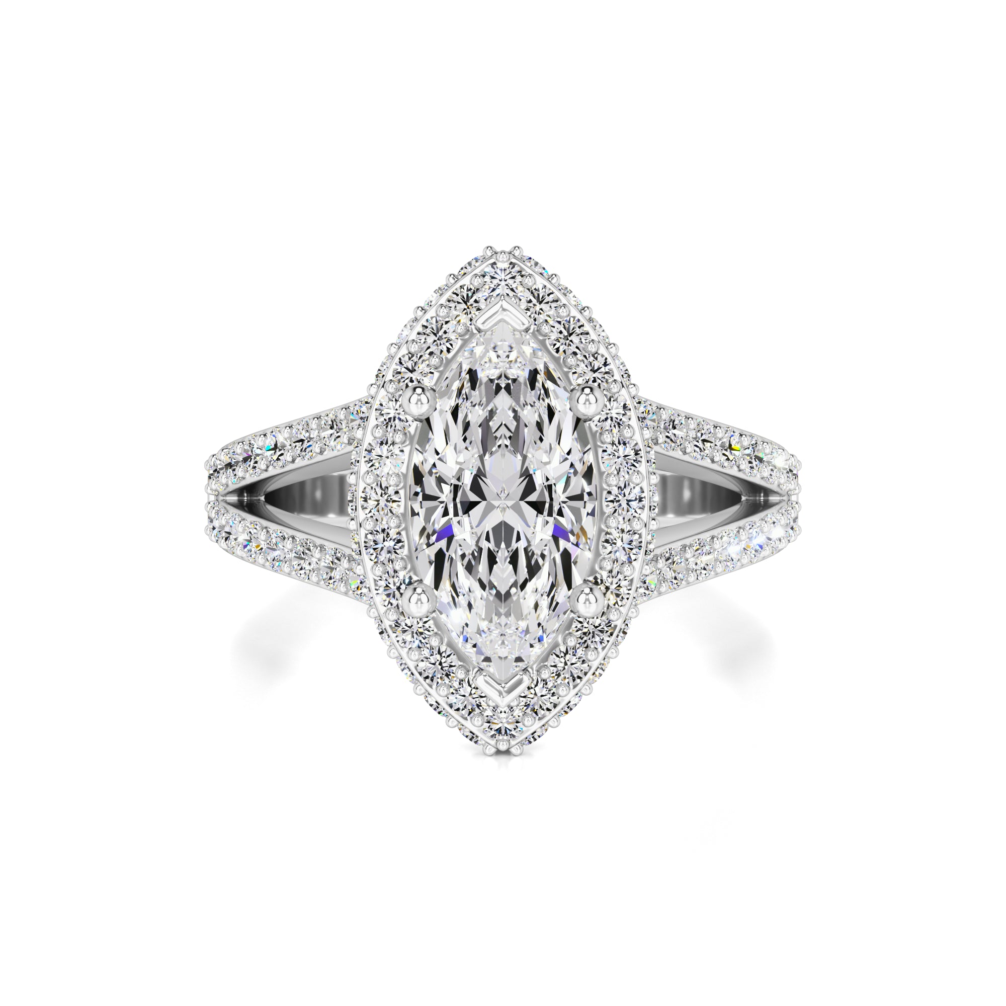 Jasmine Moissanite & Lab Grown Diamond Ring | White Gold | 1