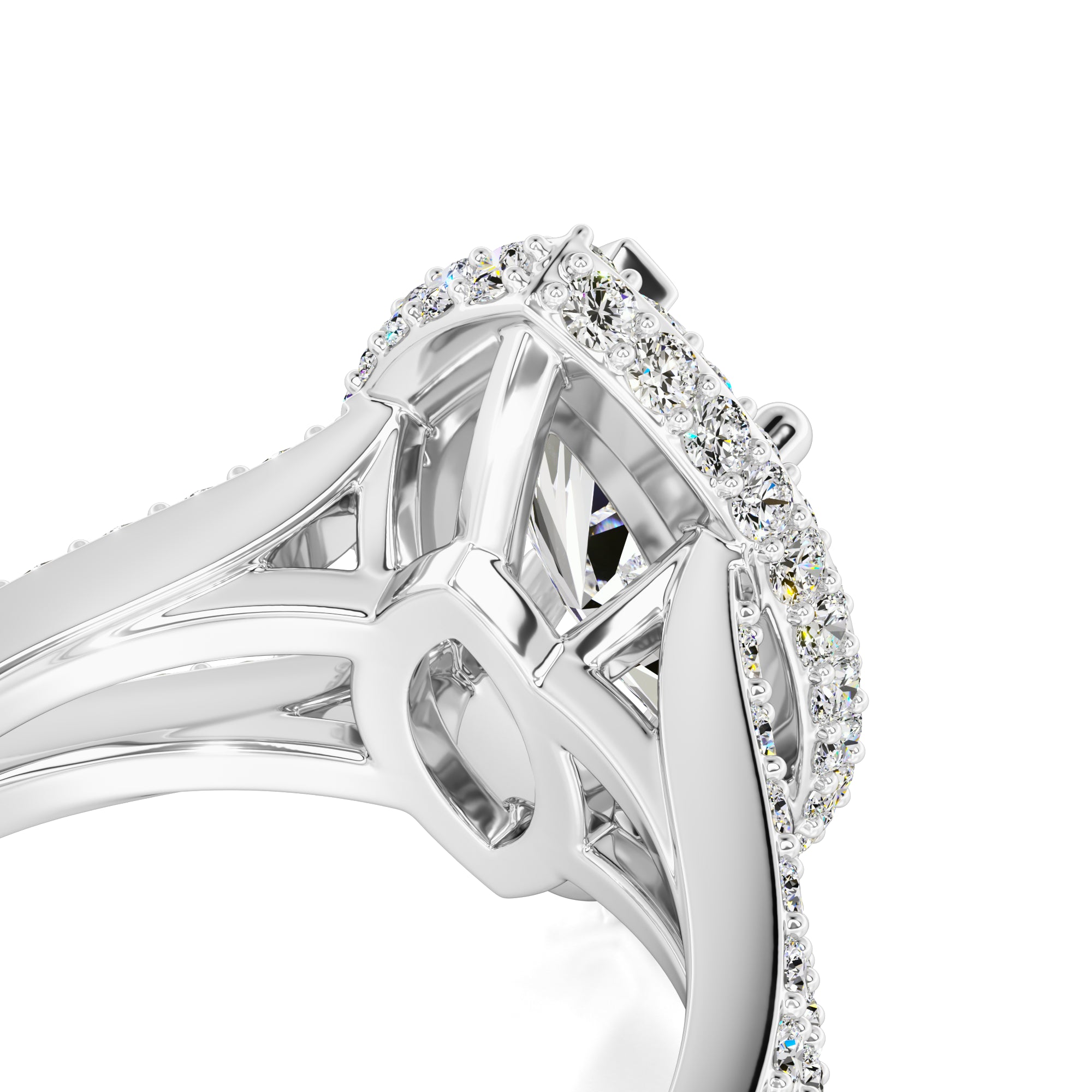 Jasmine Moissanite & Lab Grown Diamond Ring | White Gold | 2