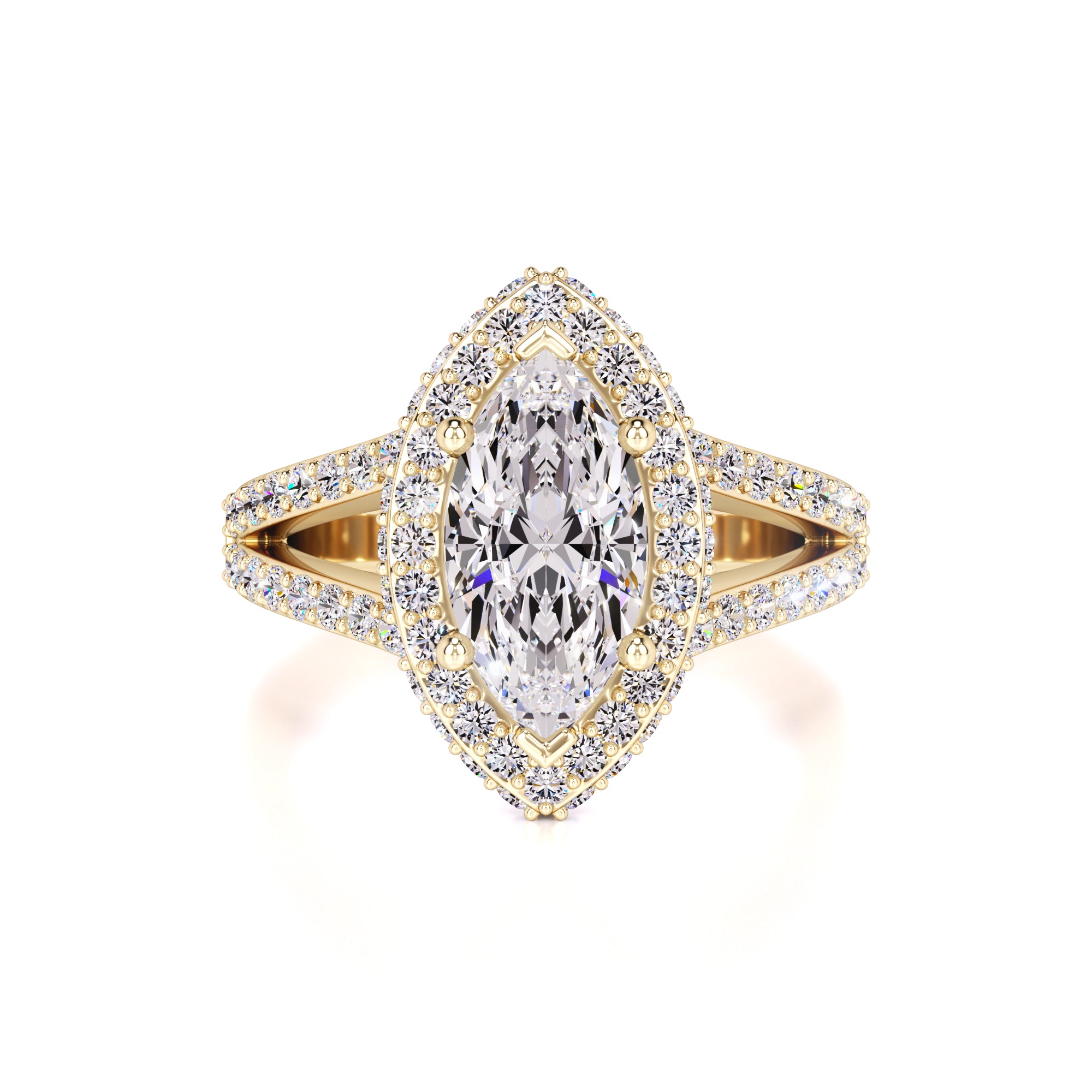 Jasmine Moissanite & Lab Grown Diamond Ring | Yellow Gold | 1