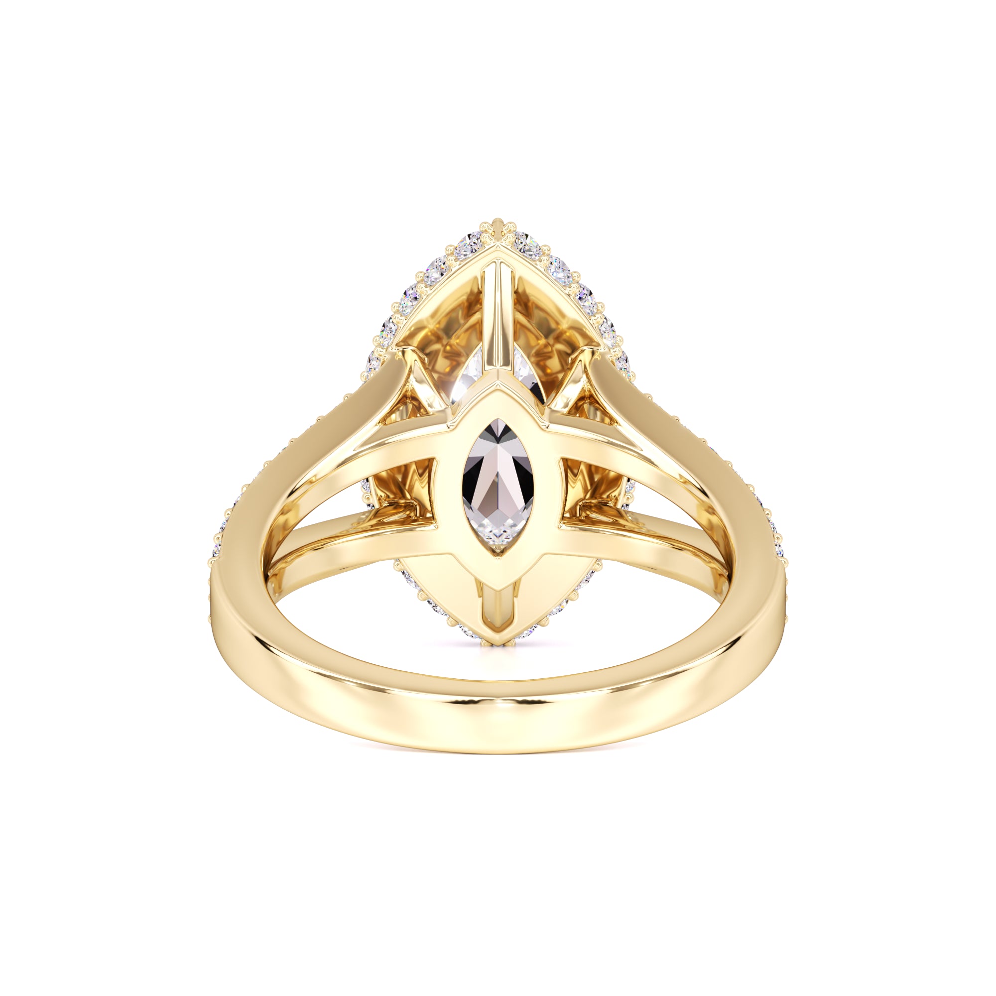 Jasmine Moissanite & Lab Grown Diamond Ring | Yellow Gold | 3