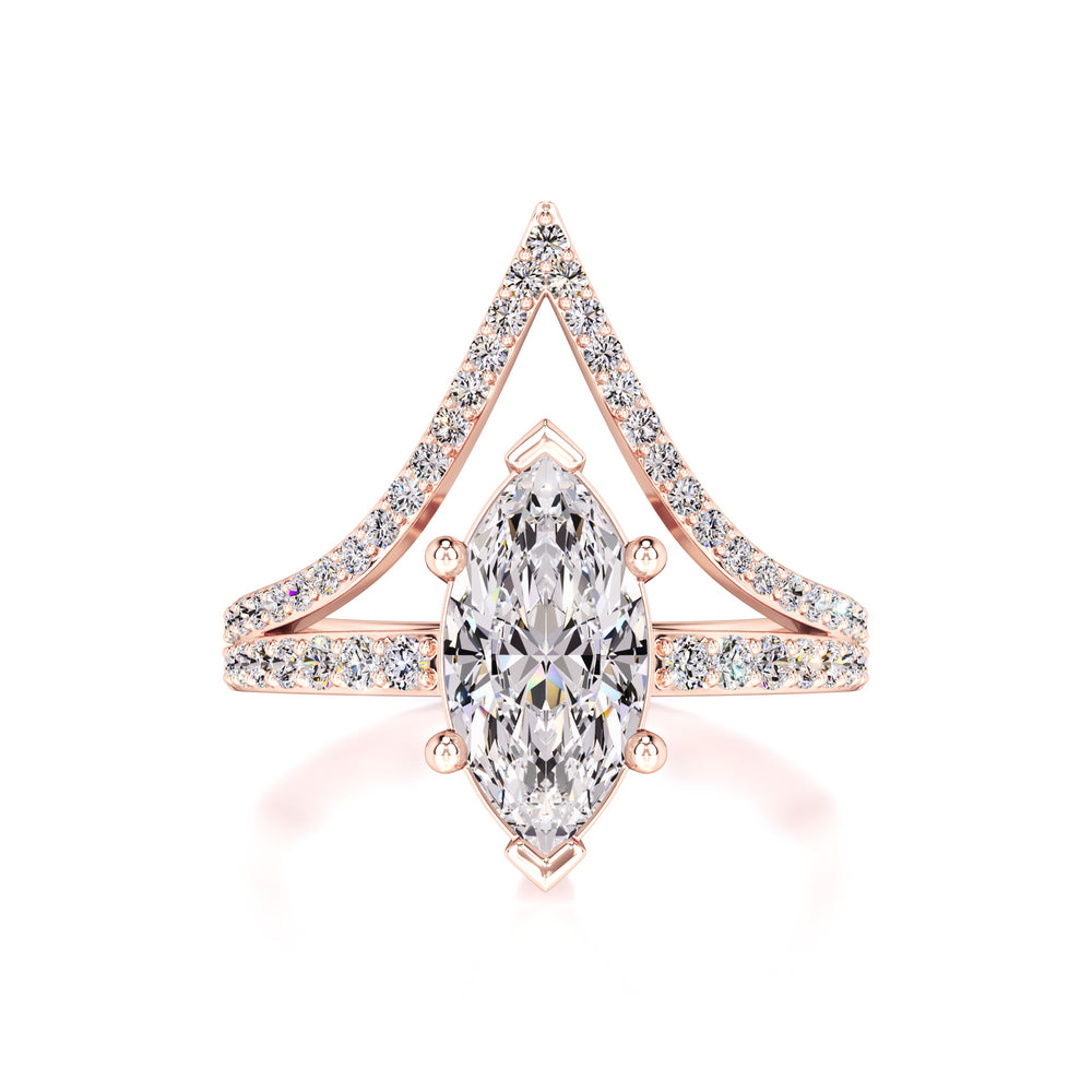 Claudia Moissanite & Lab Grown Diamond Ring | Rose Gold | 1