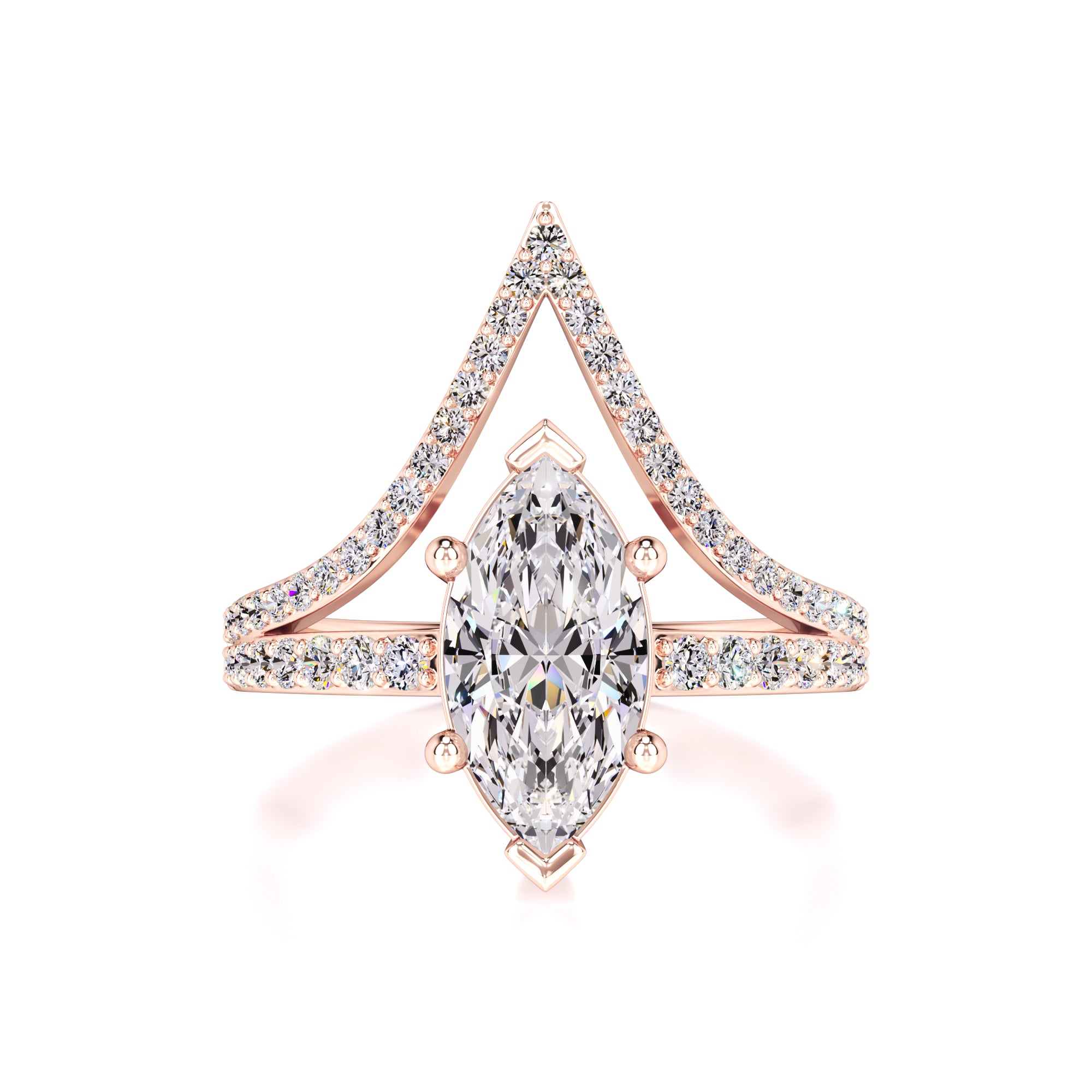 Claudia Moissanite & Lab Grown Diamond Ring | Rose Gold | 1