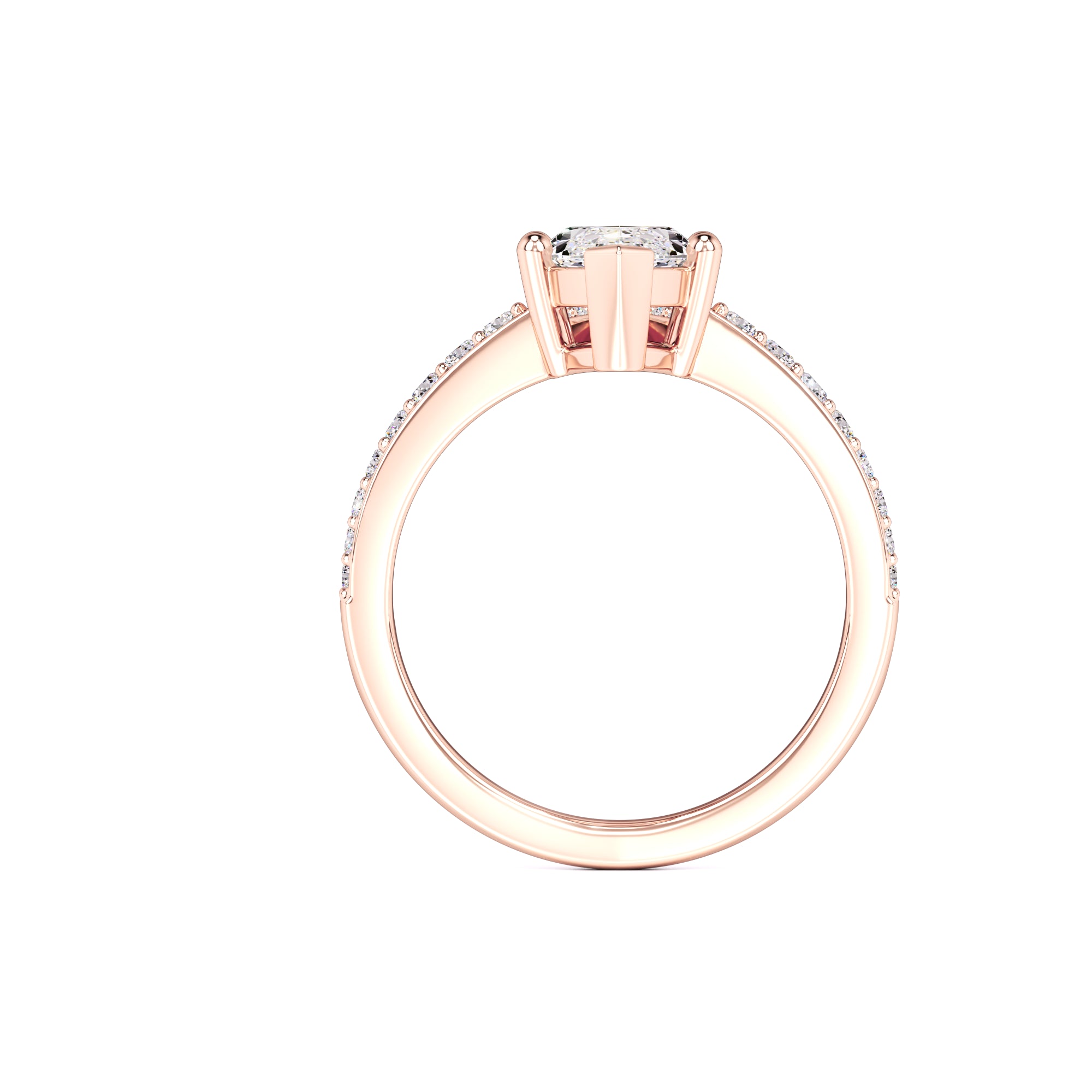 Claudia Moissanite & Lab Grown Diamond Ring | Rose Gold | 4