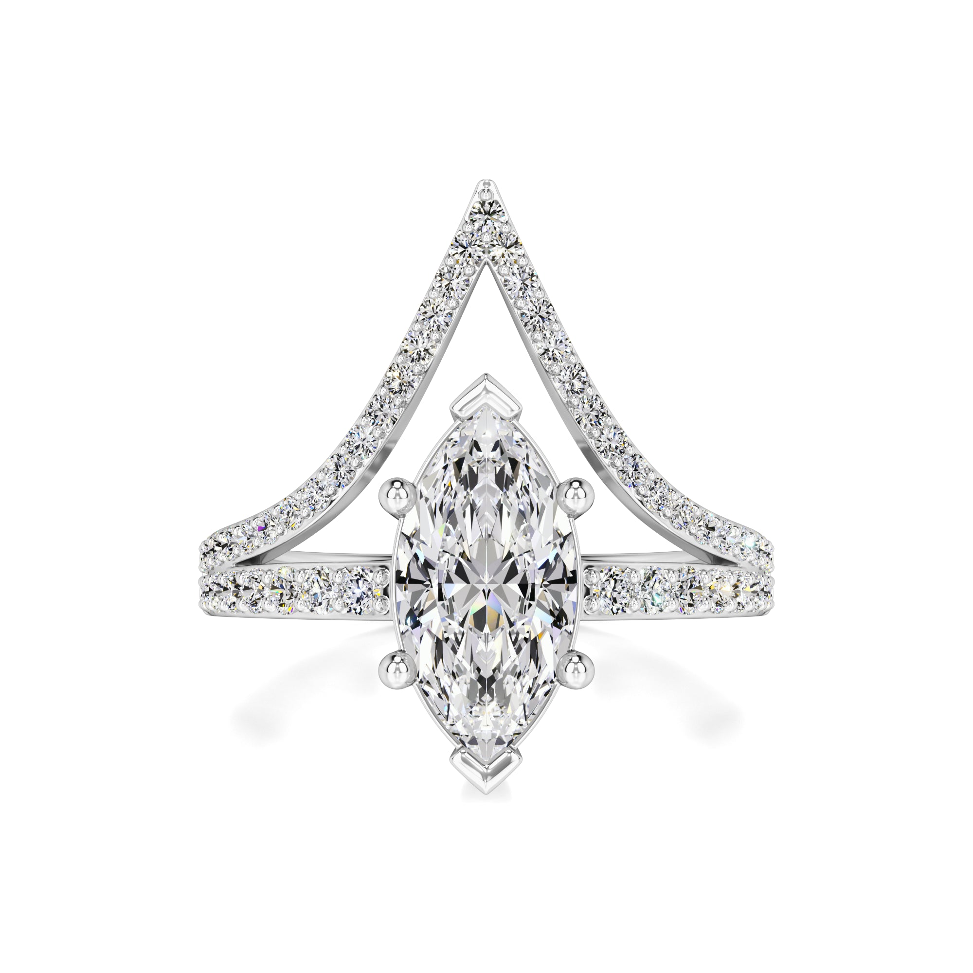Claudia Moissanite & Lab Grown Diamond Ring | White Gold | 1