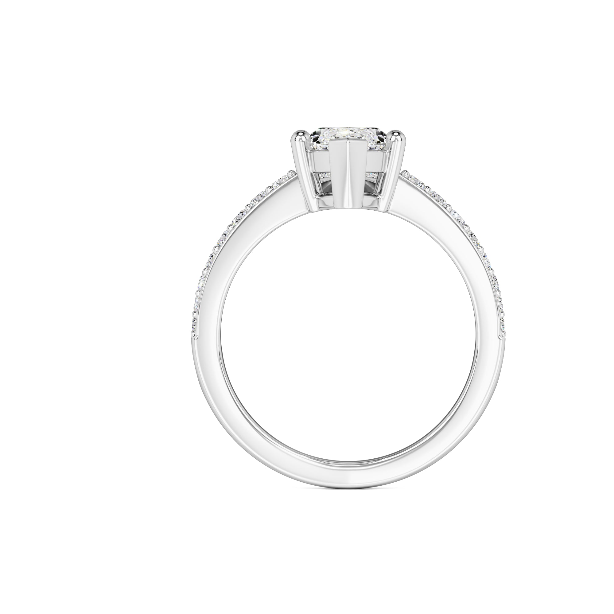 Claudia Moissanite & Lab Grown Diamond Ring | White Gold | 4