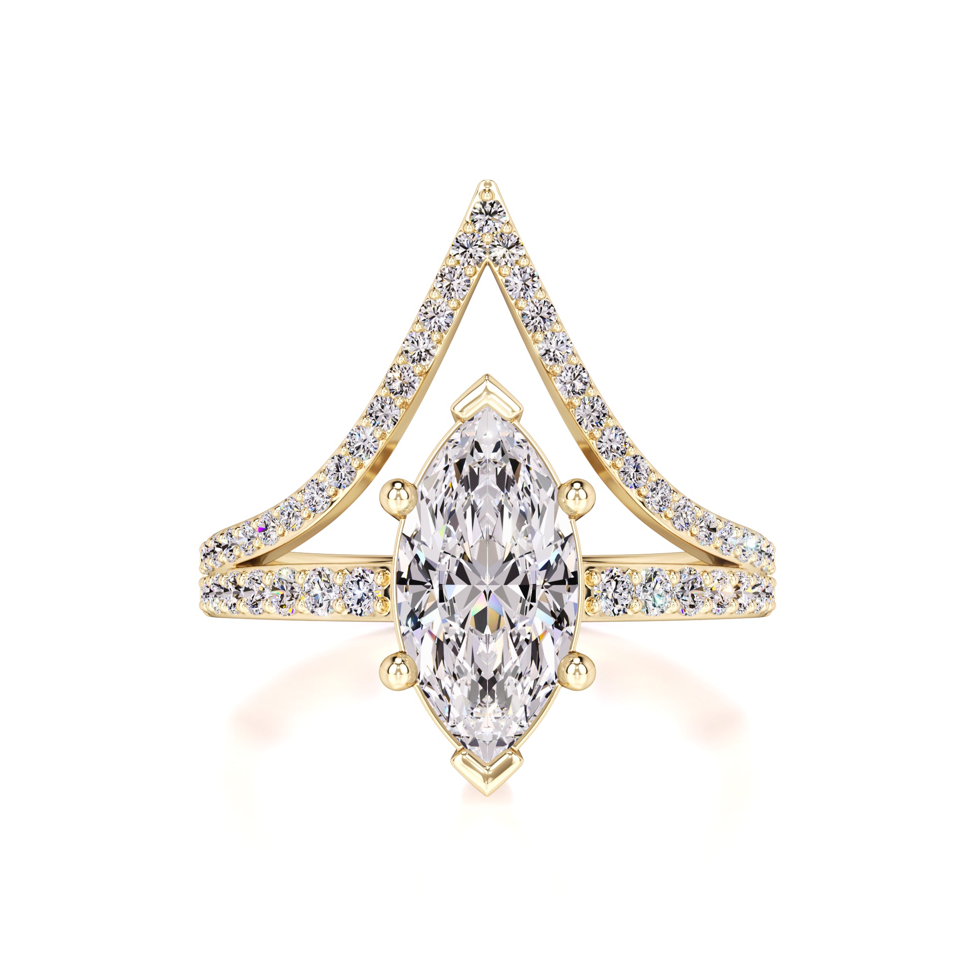 Claudia Moissanite & Lab Grown Diamond Ring | Yellow Gold | 1