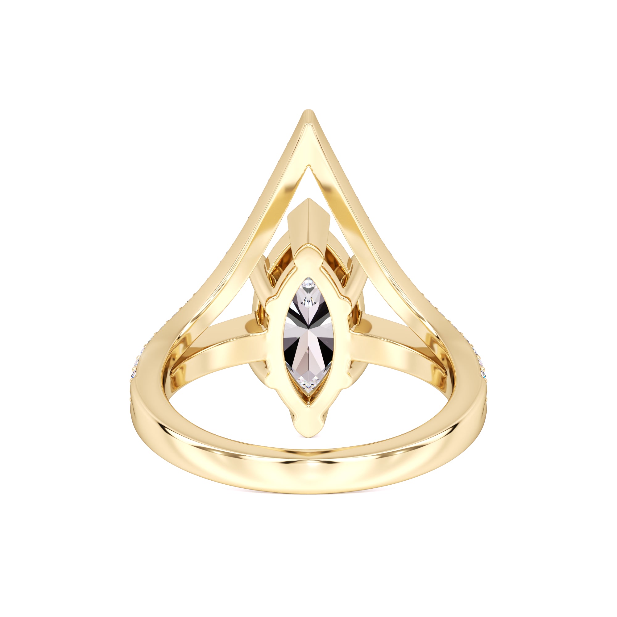 Claudia Moissanite & Lab Grown Diamond Ring | Yellow Gold | 3