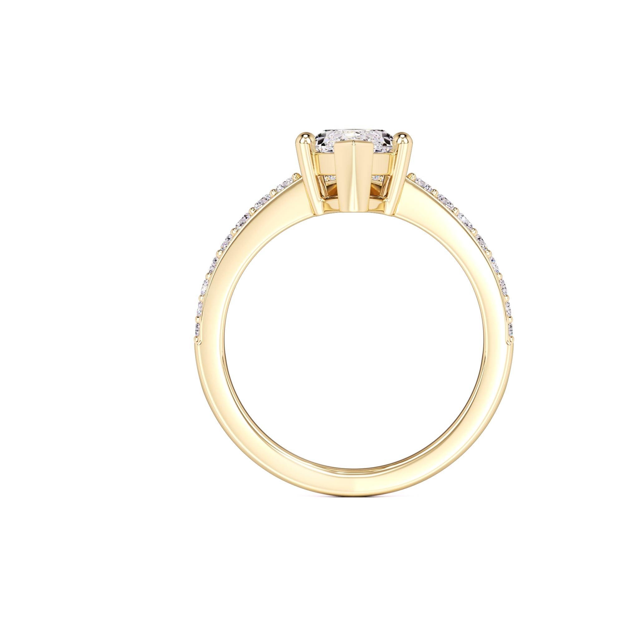 Claudia Moissanite & Lab Grown Diamond Ring | Yellow Gold | 4