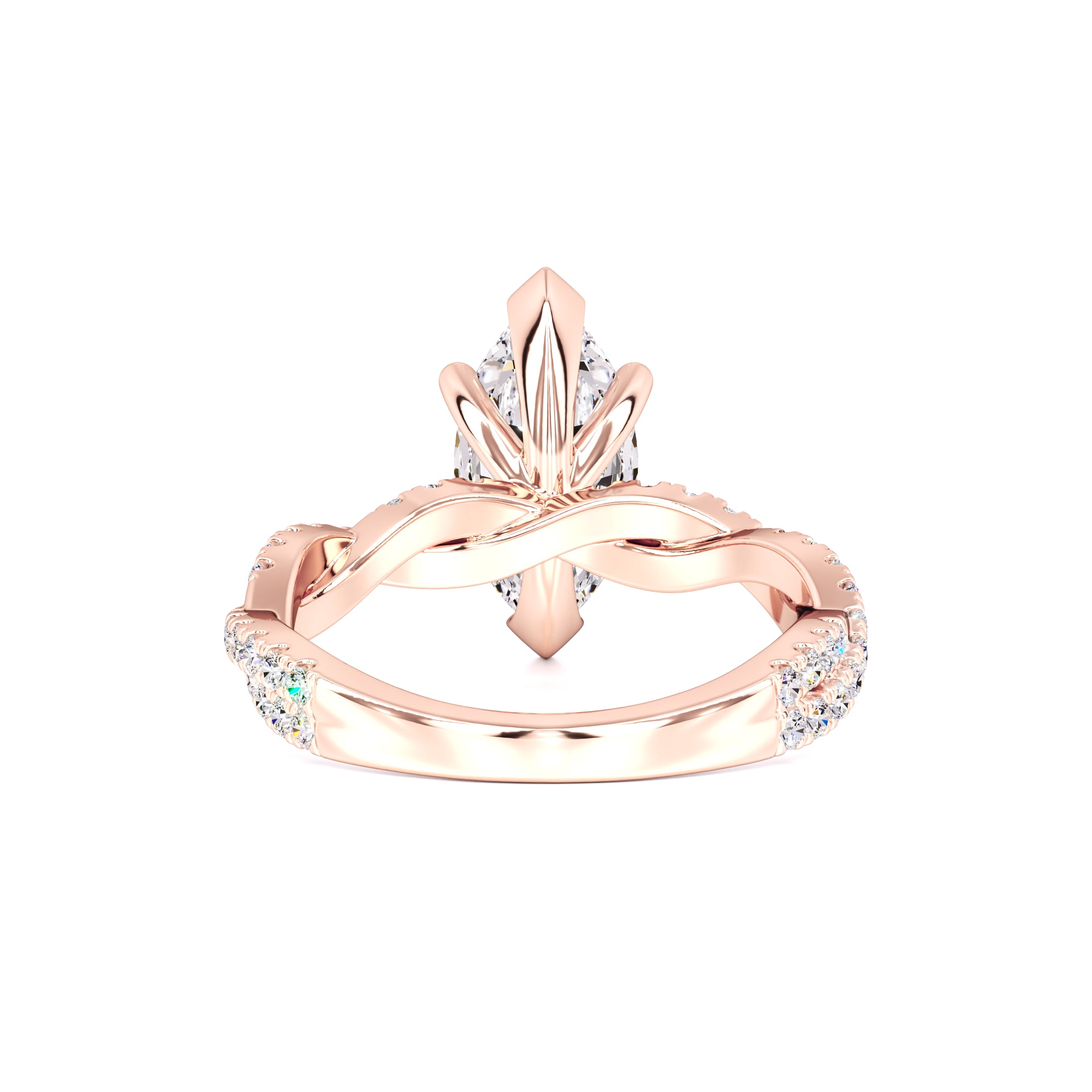 Amaya Moissanite & Lab Grown Diamond Ring | Rose Gold | 3