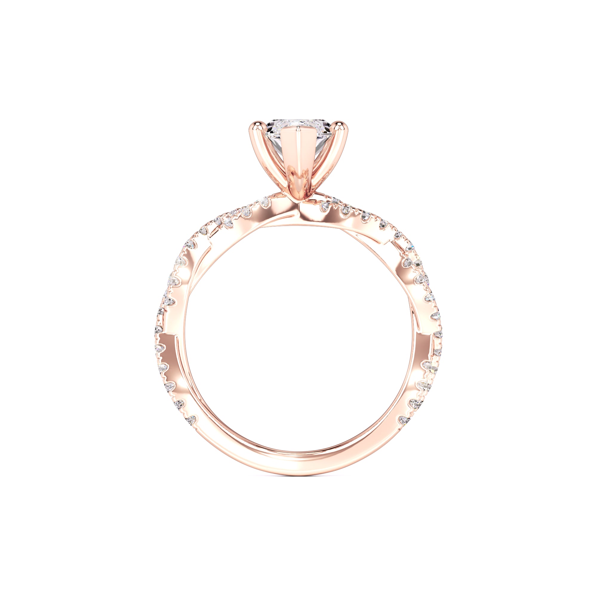 Amaya Moissanite & Lab Grown Diamond Ring | Rose Gold | 4