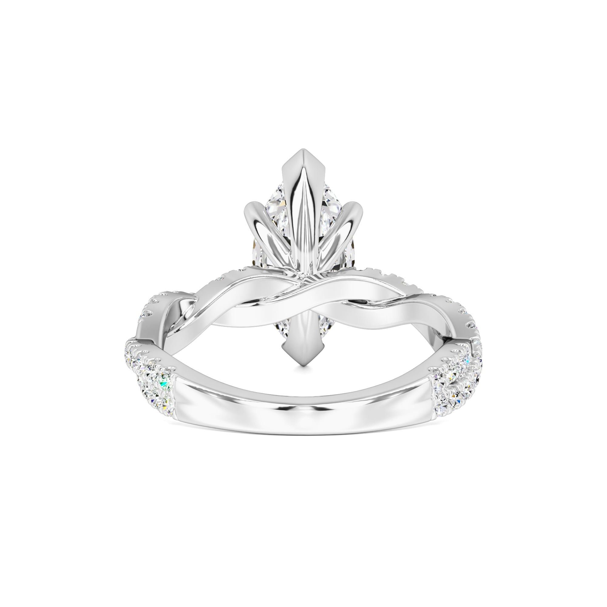Amaya Moissanite & Lab Grown Diamond Ring | White Gold | 3
