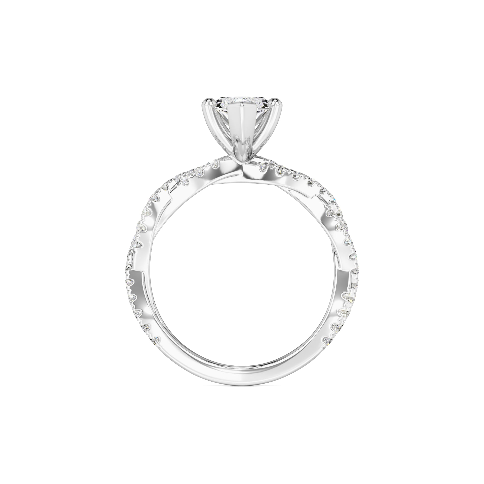 Amaya Moissanite & Lab Grown Diamond Ring | White Gold | 4