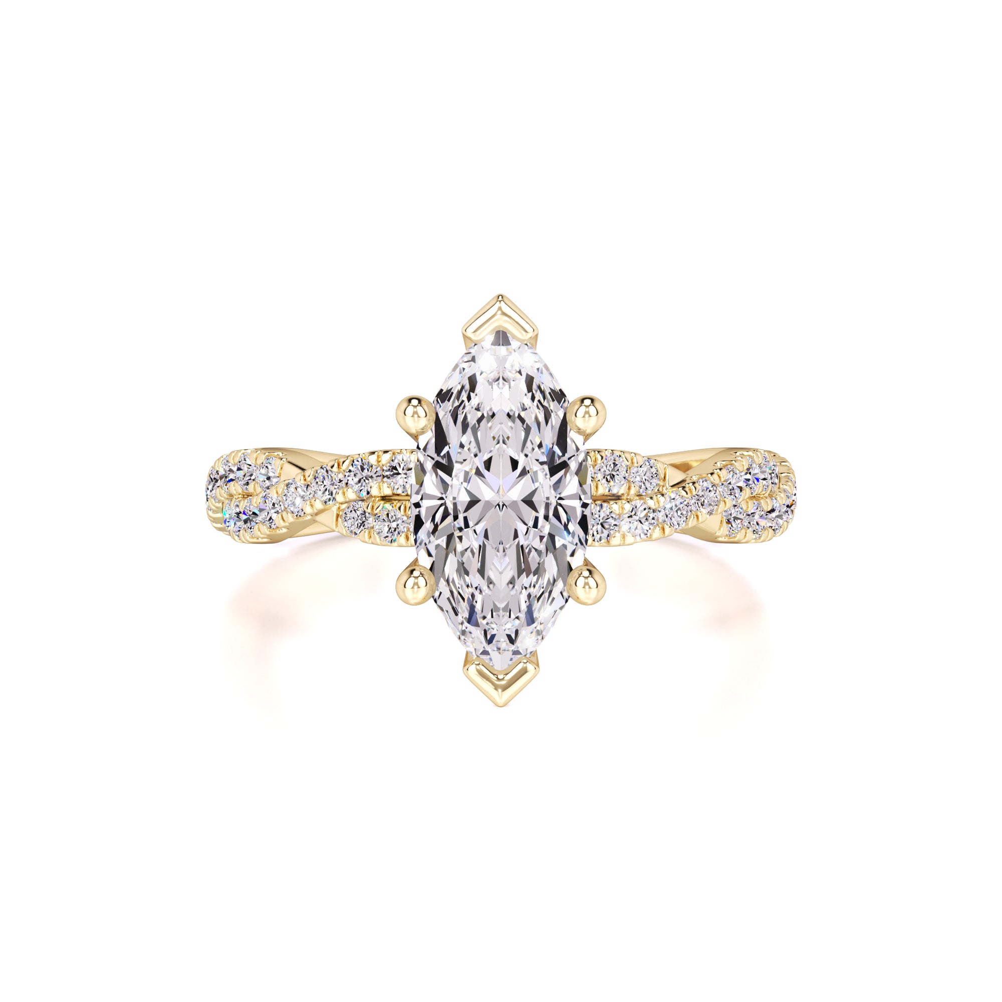 Amaya Moissanite & Lab Grown Diamond Ring | Yellow Gold | 1