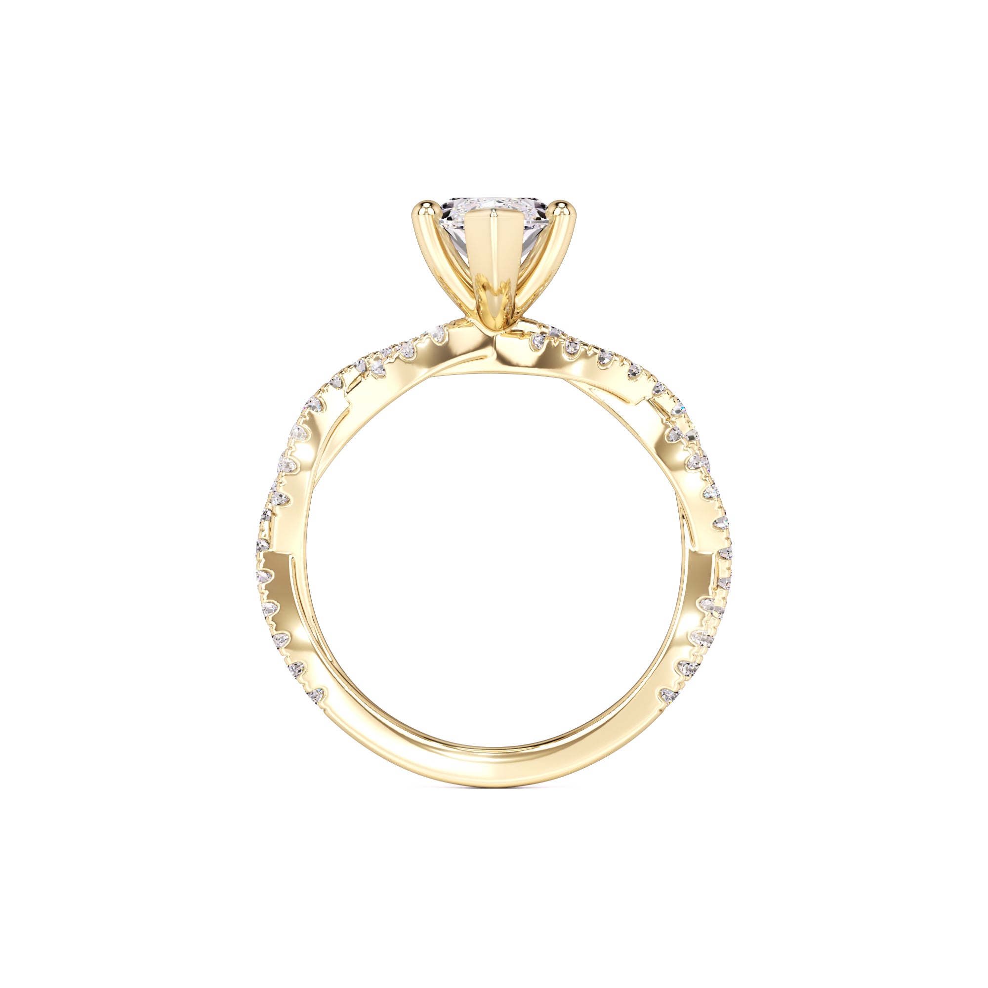 Amaya Moissanite & Lab Grown Diamond Ring | Yellow Gold | 4