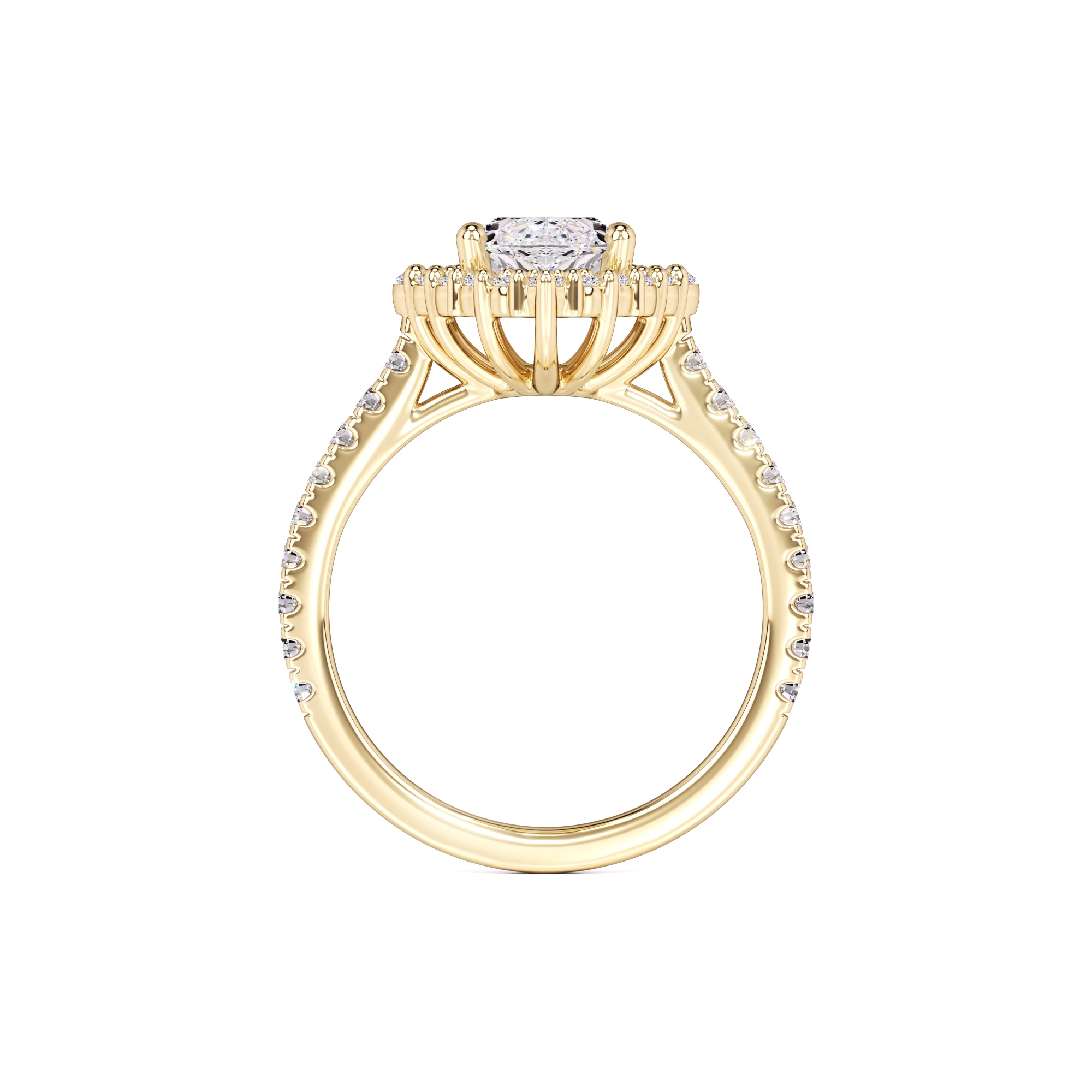 Camila Moissanite & Lab Grown Diamond Ring | Yellow Gold | 4