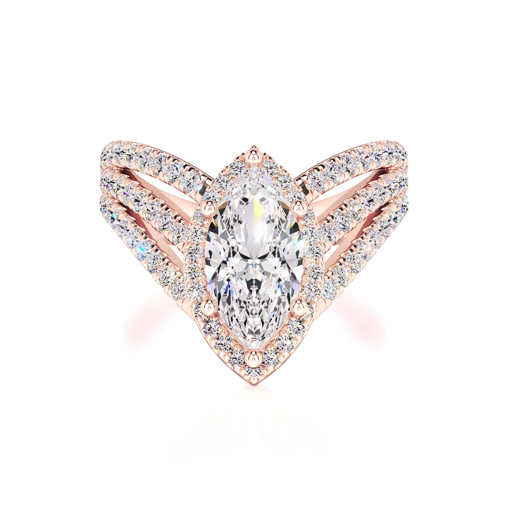 Maddox Moissanite & Lab Grown Diamond Ring | Rose Gold | 1