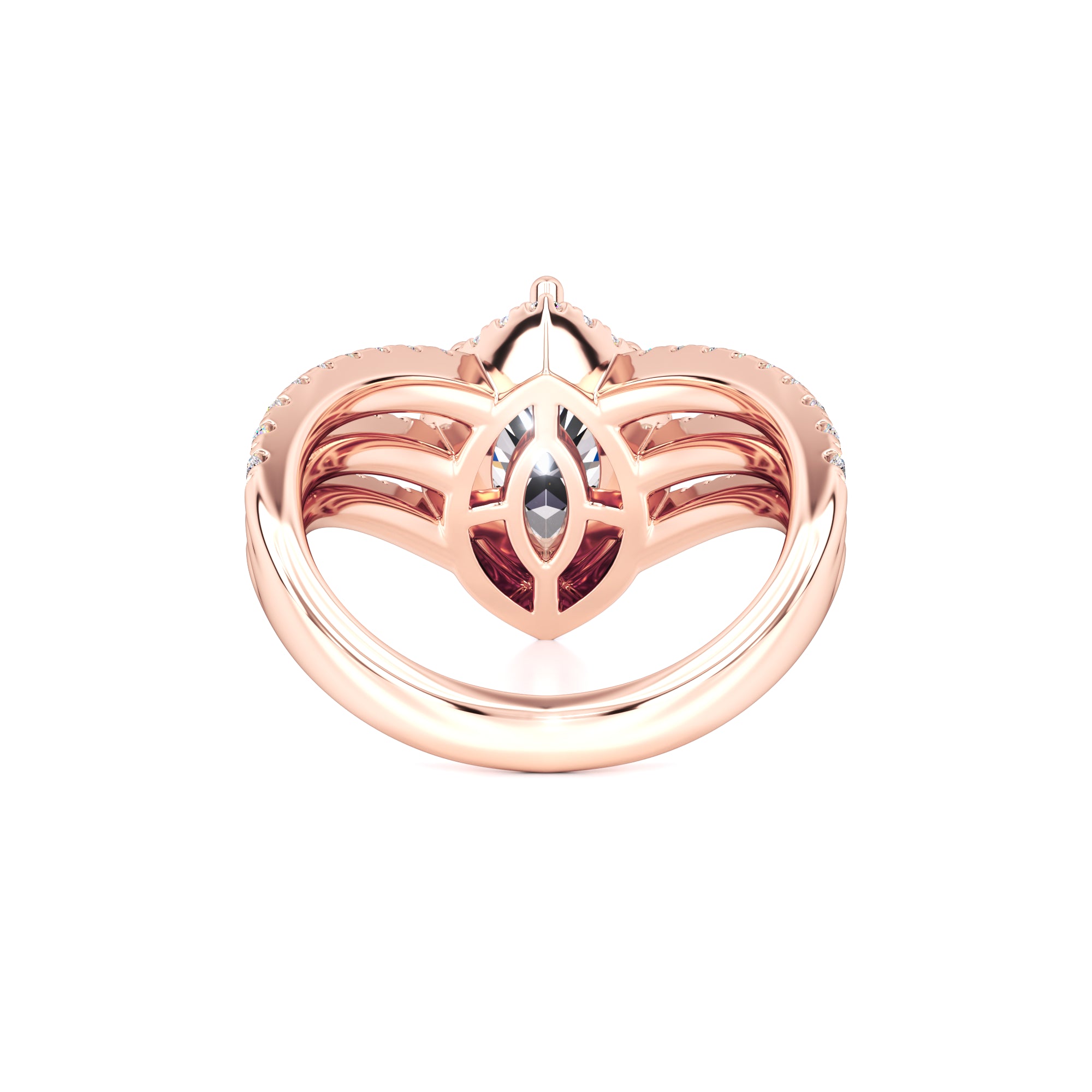 Maddox Moissanite & Lab Grown Diamond Ring | Rose Gold | 3