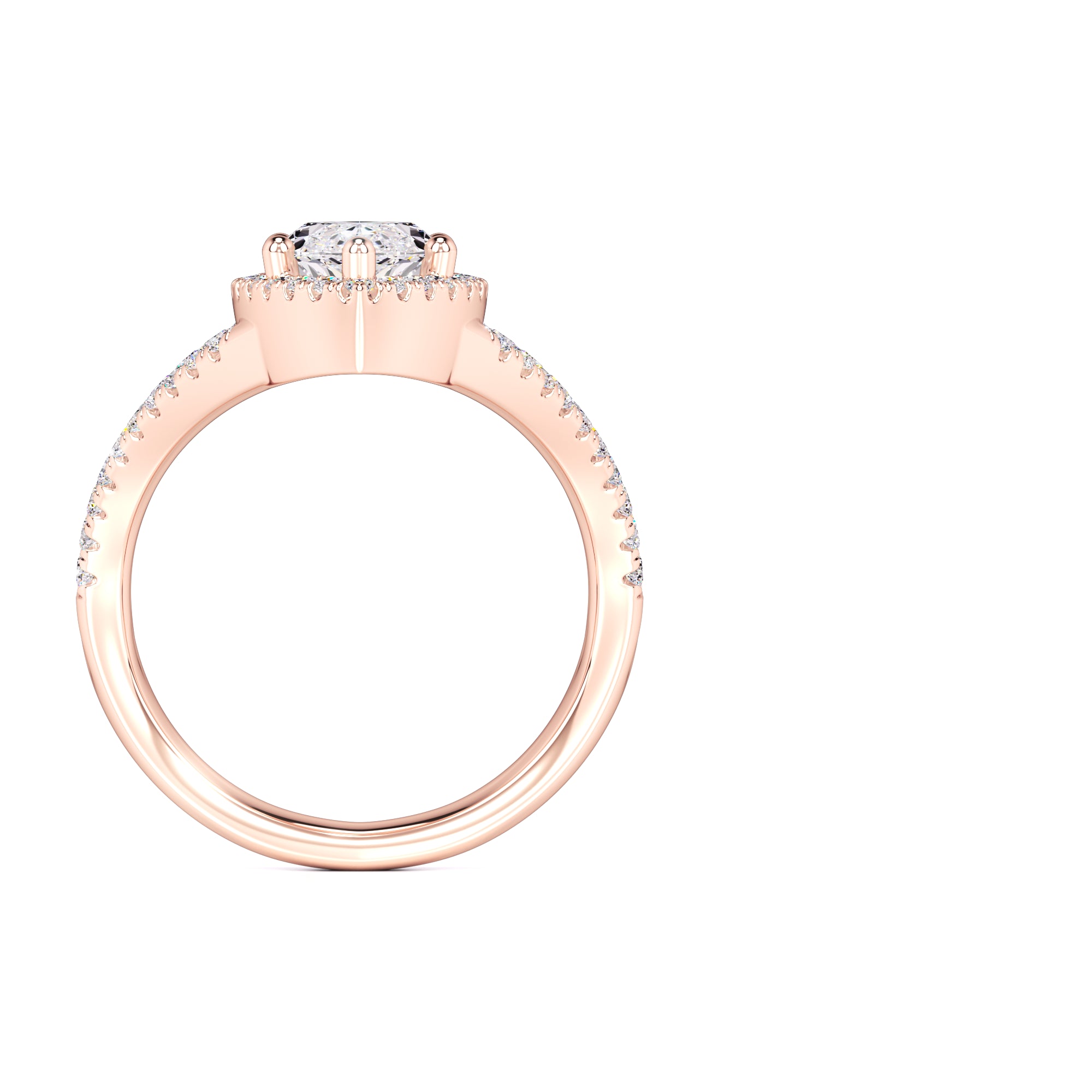 Maddox Moissanite & Lab Grown Diamond Ring | Rose Gold | 4