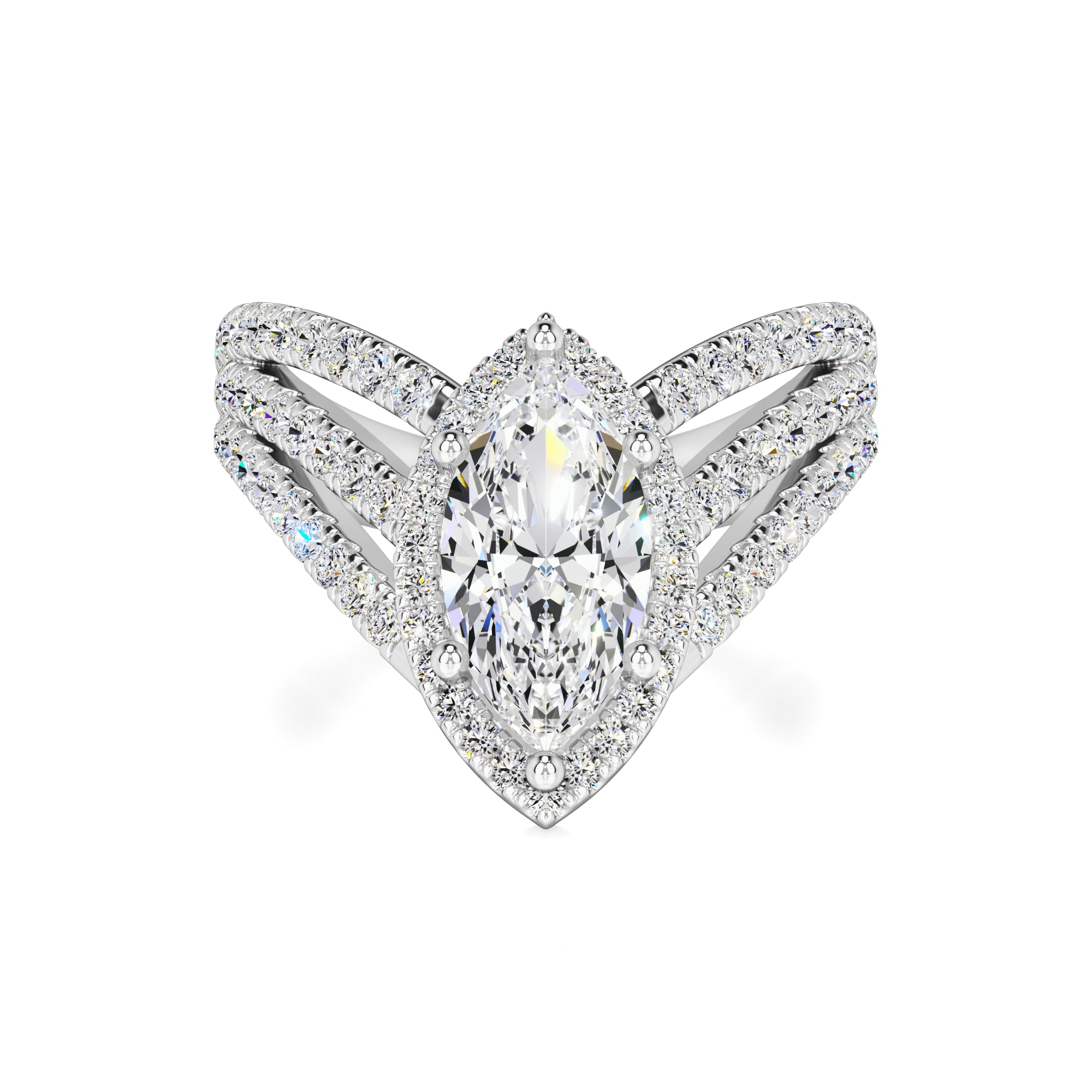 Maddox Moissanite & Lab Grown Diamond Ring | White Gold | 1