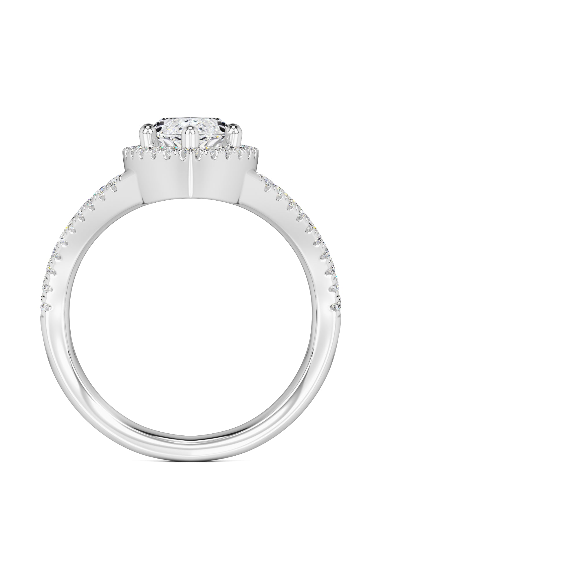 Maddox Moissanite & Lab Grown Diamond Ring | White Gold | 4