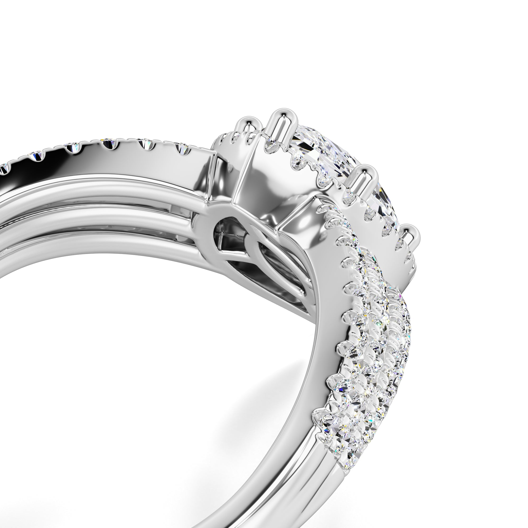 Maddox Moissanite & Lab Grown Diamond Ring | White Gold | 2