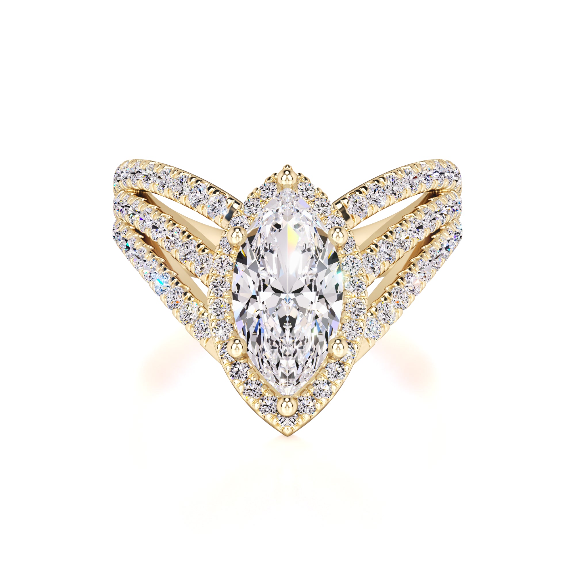 Maddox Moissanite & Lab Grown Diamond Ring | Yellow Gold | 1