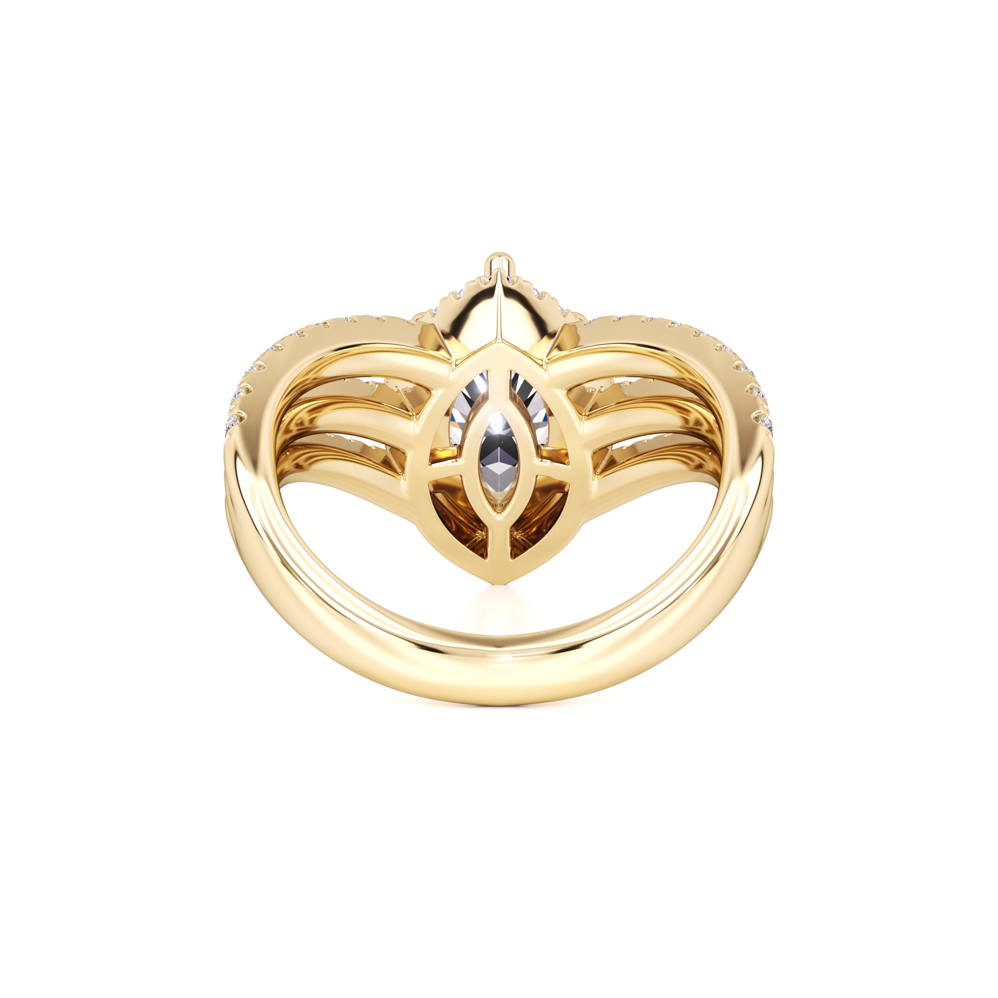 Maddox Moissanite & Lab Grown Diamond Ring | Yellow Gold | 3