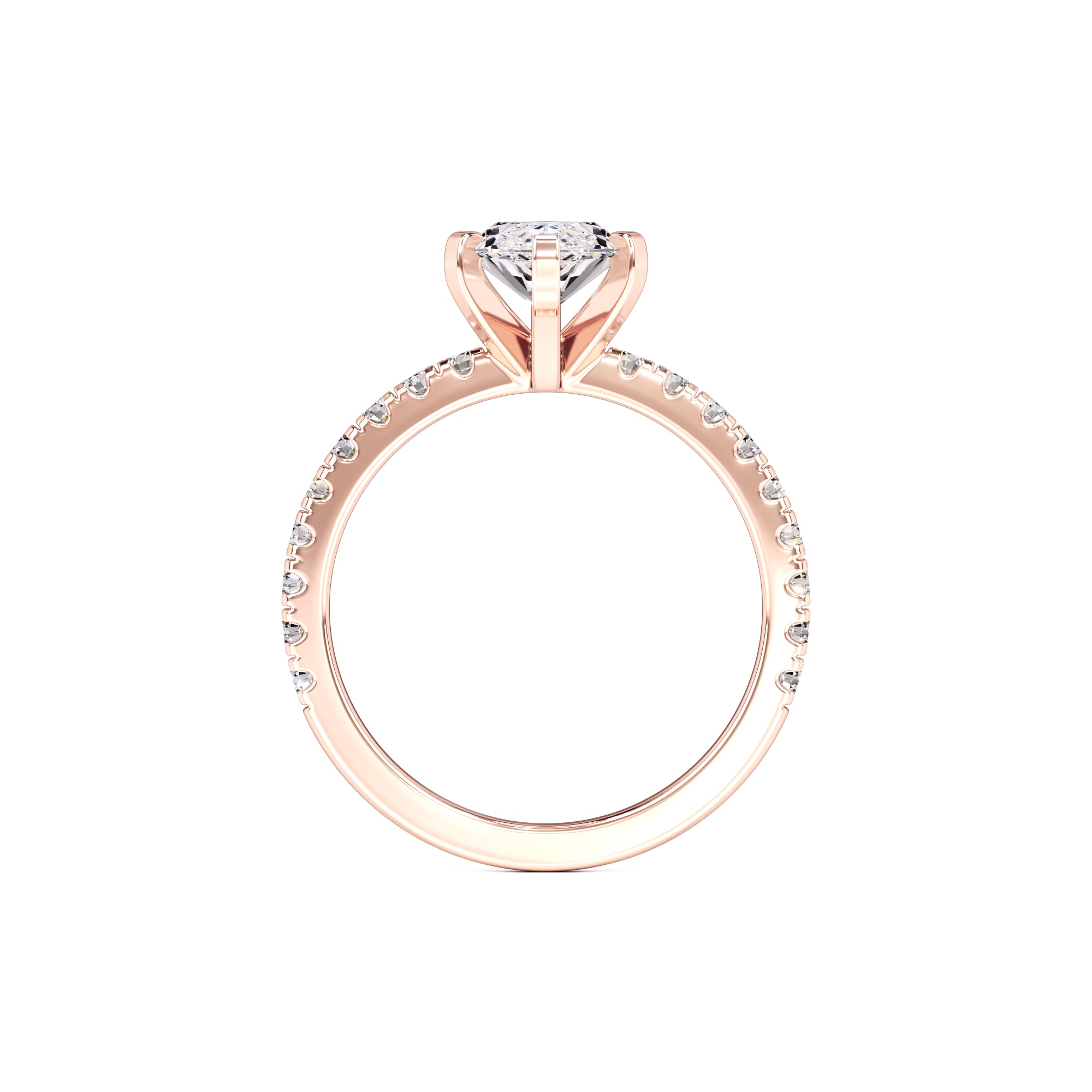 Genevieve Moissanite & Lab Grown Diamond Ring | Rose Gold | 4