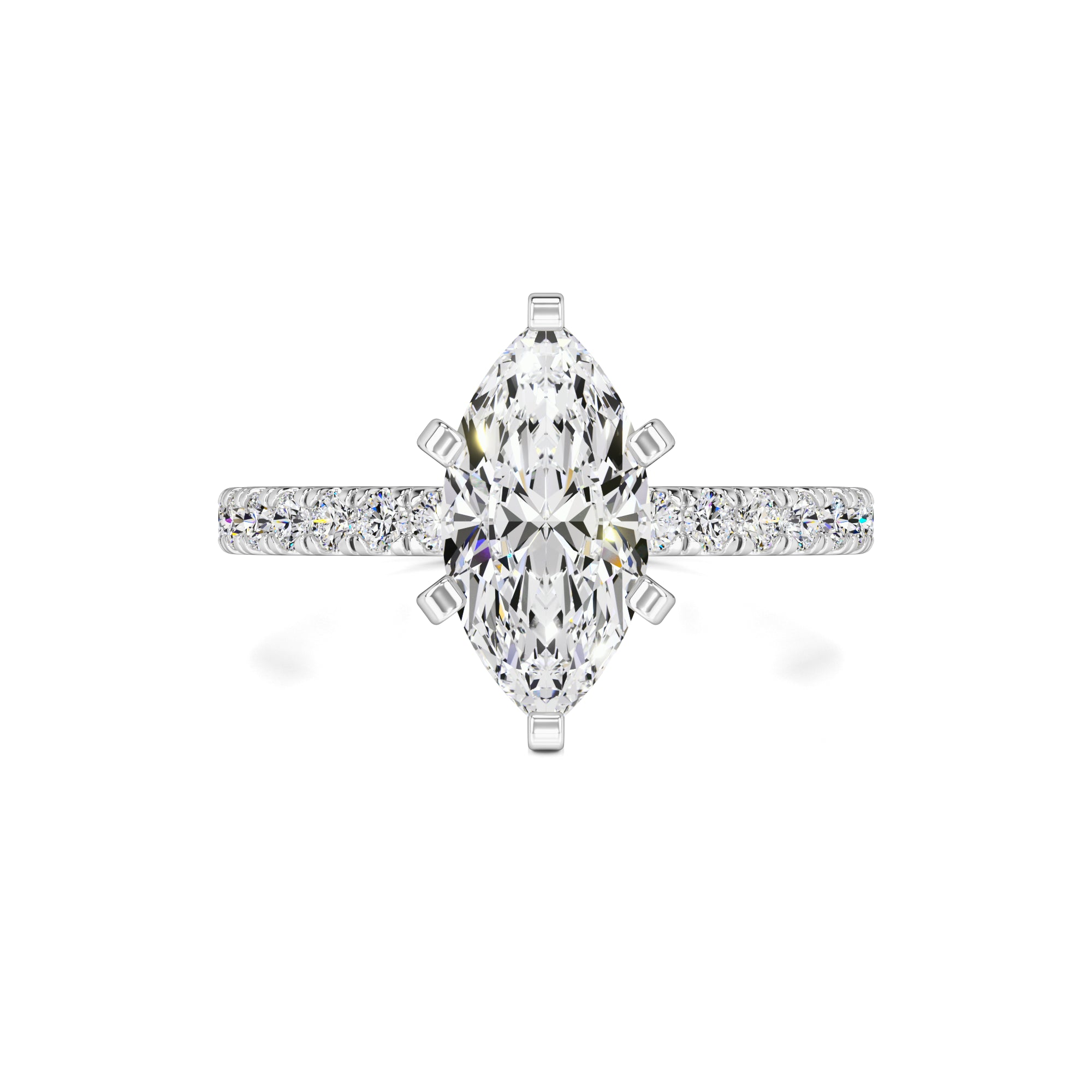 Genevieve Moissanite & Lab Grown Diamond Ring | White Gold | 1