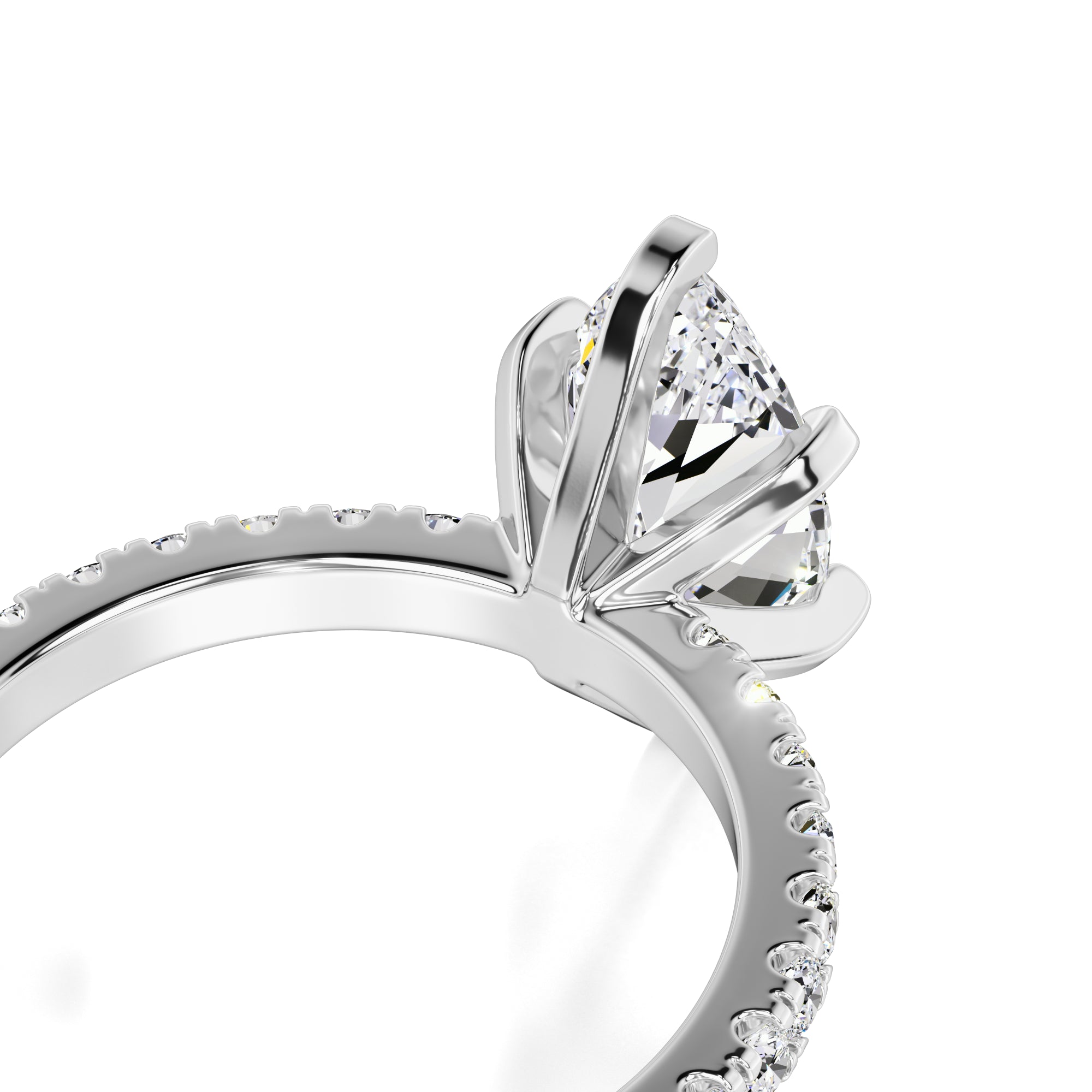 Genevieve Moissanite & Lab Grown Diamond Ring | White Gold | 2