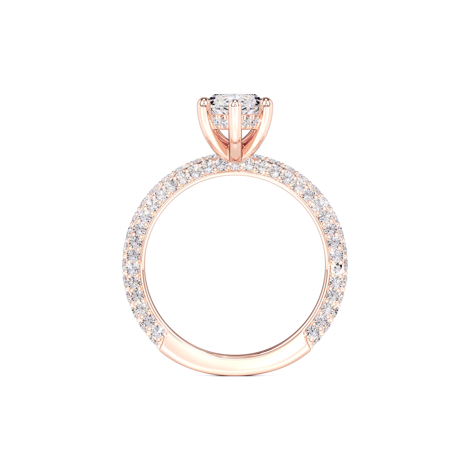 Olivia Moissanite & Lab Grown Diamond Ring | Rose Gold | 4