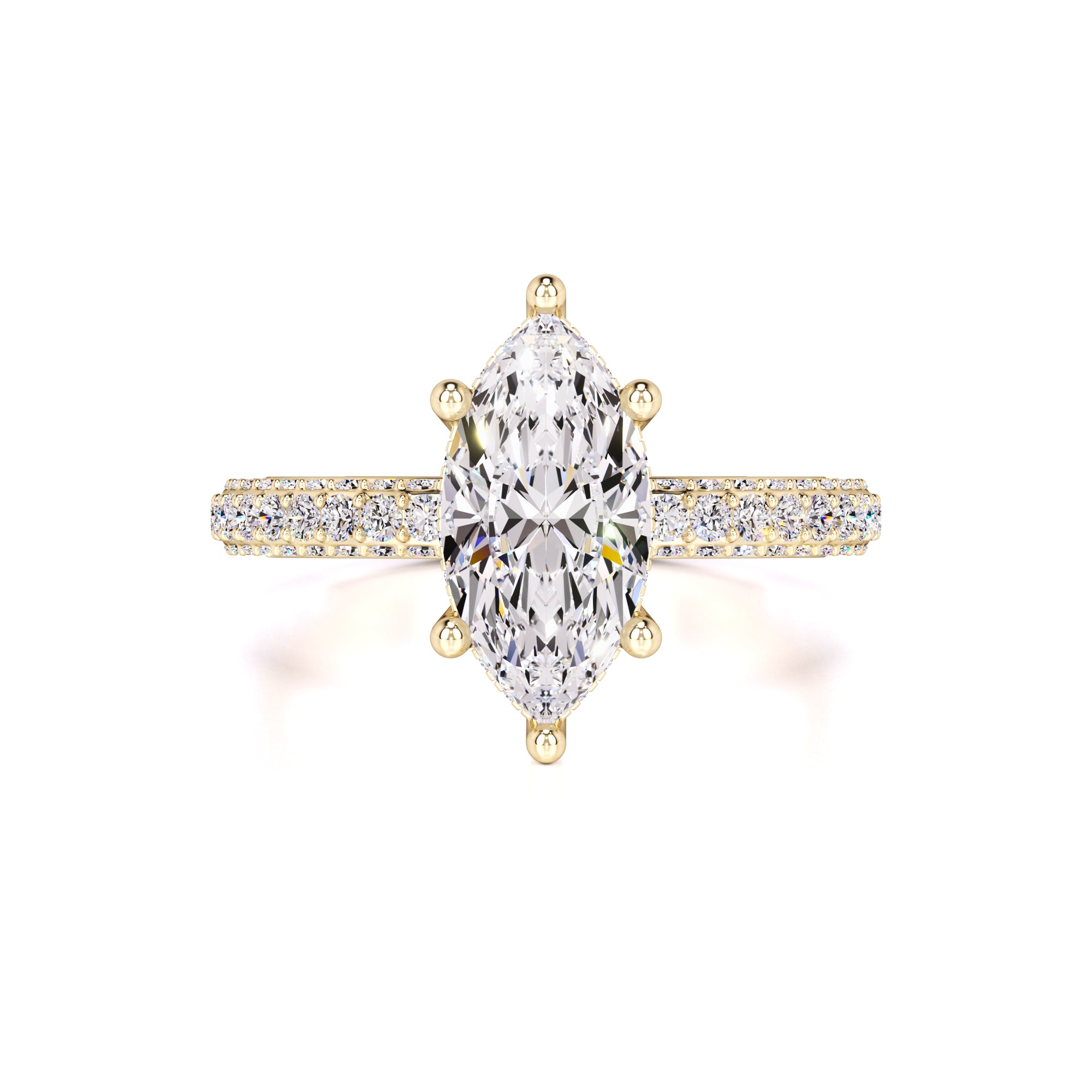 Olivia Moissanite & Lab Grown Diamond Ring | Yellow Gold | 1