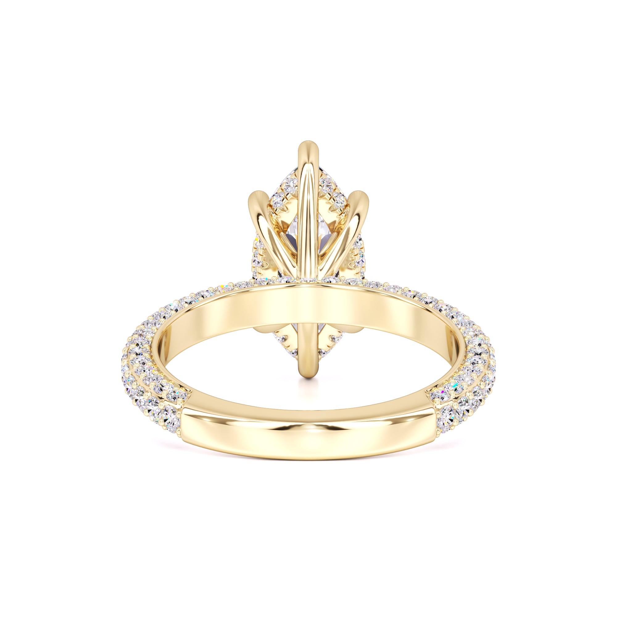 Olivia Moissanite & Lab Grown Diamond Ring | Yellow Gold | 3