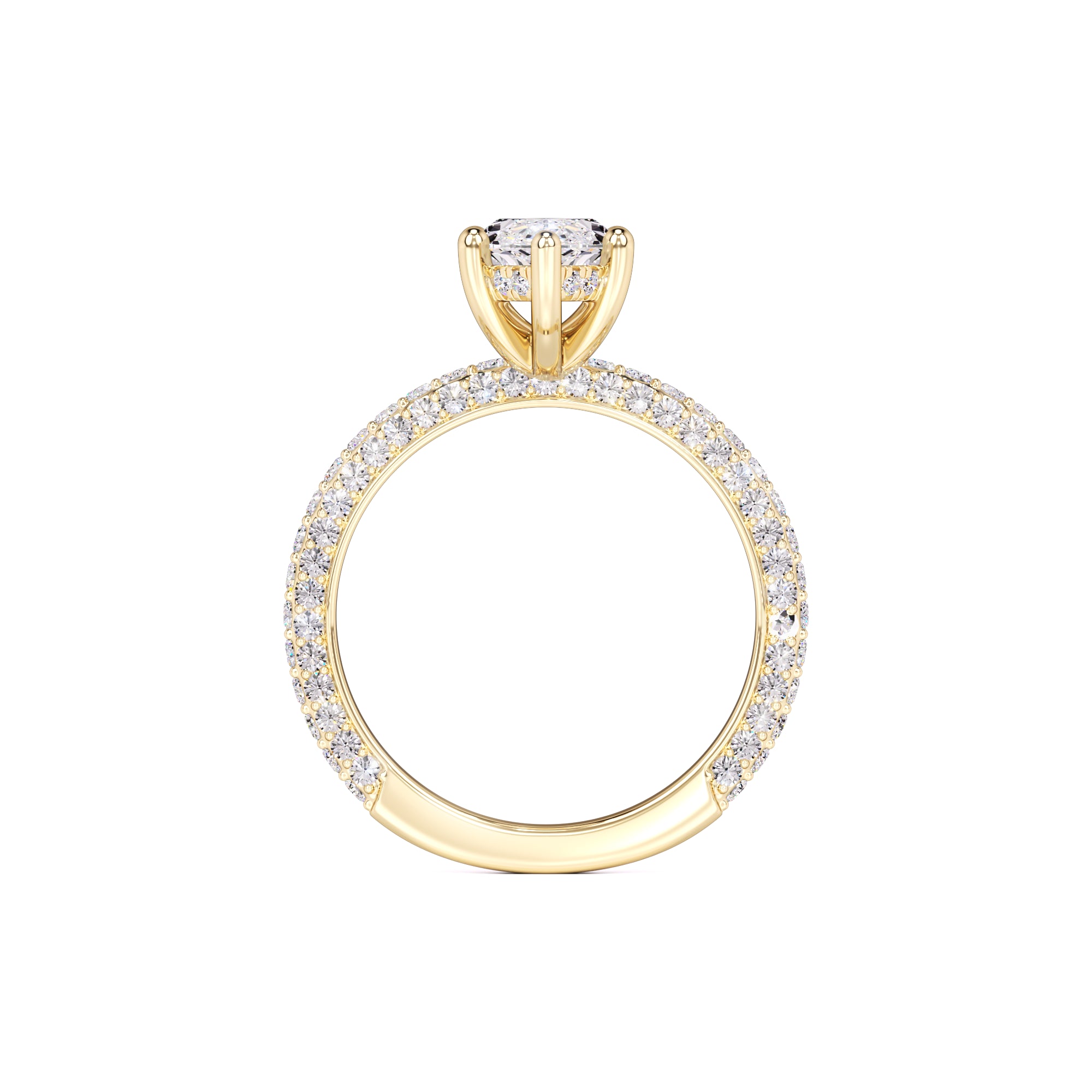Olivia Moissanite & Lab Grown Diamond Ring | Yellow Gold | 4