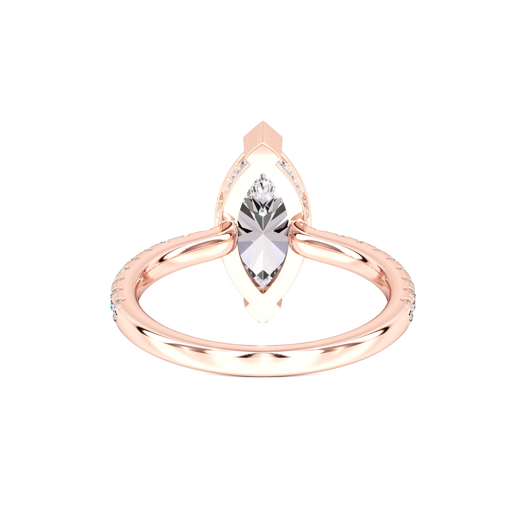 Lexi Moissanite & Lab Grown Diamond Ring | Rose Gold | 3