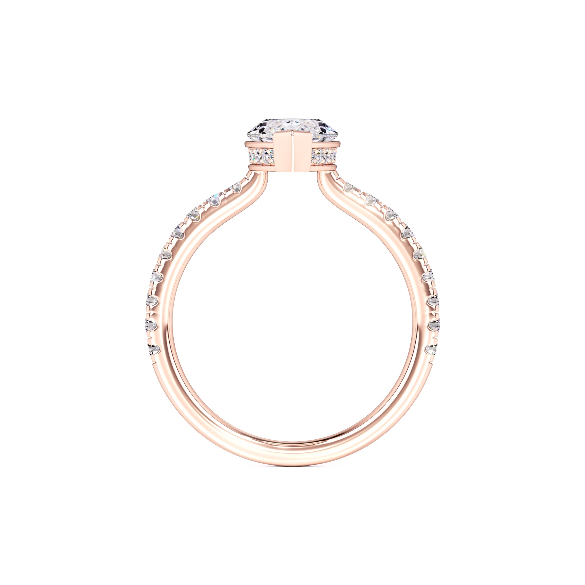 Lexi Moissanite & Lab Grown Diamond Ring | Rose Gold | 4