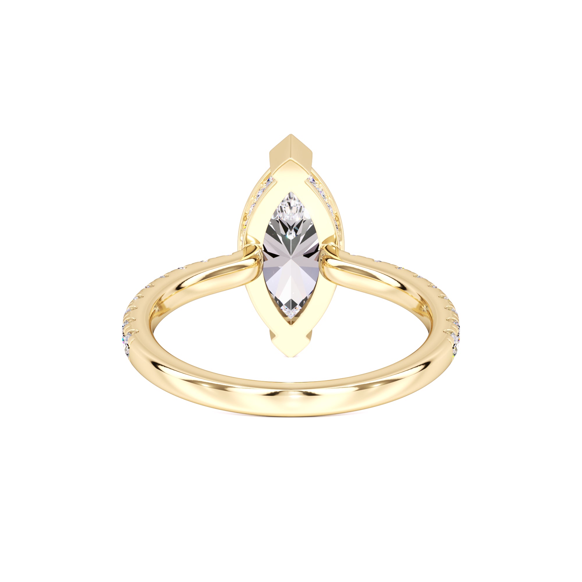 Lexi Moissanite & Lab Grown Diamond Ring | Yellow Gold | 3