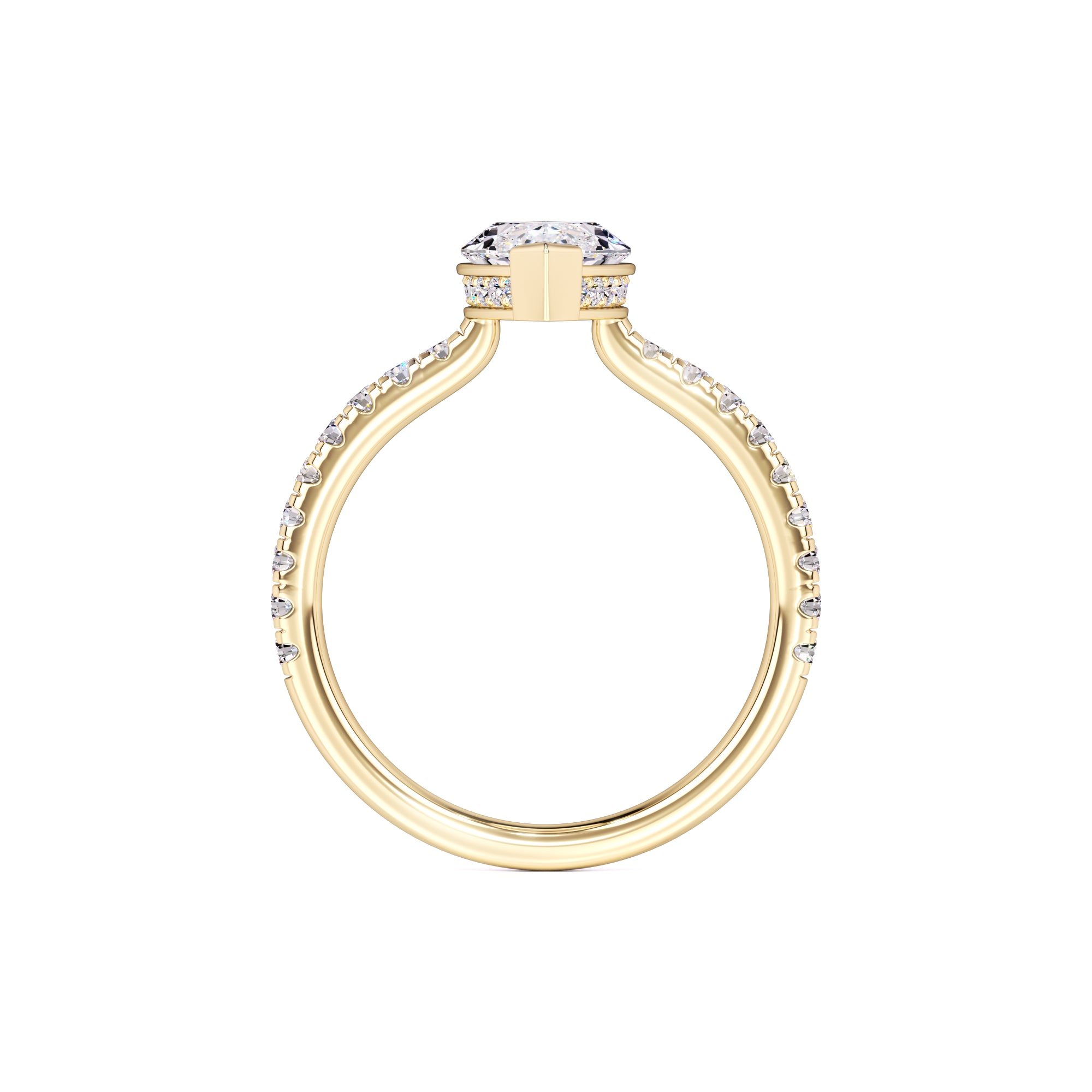 Lexi Moissanite & Lab Grown Diamond Ring | Yellow Gold | 4
