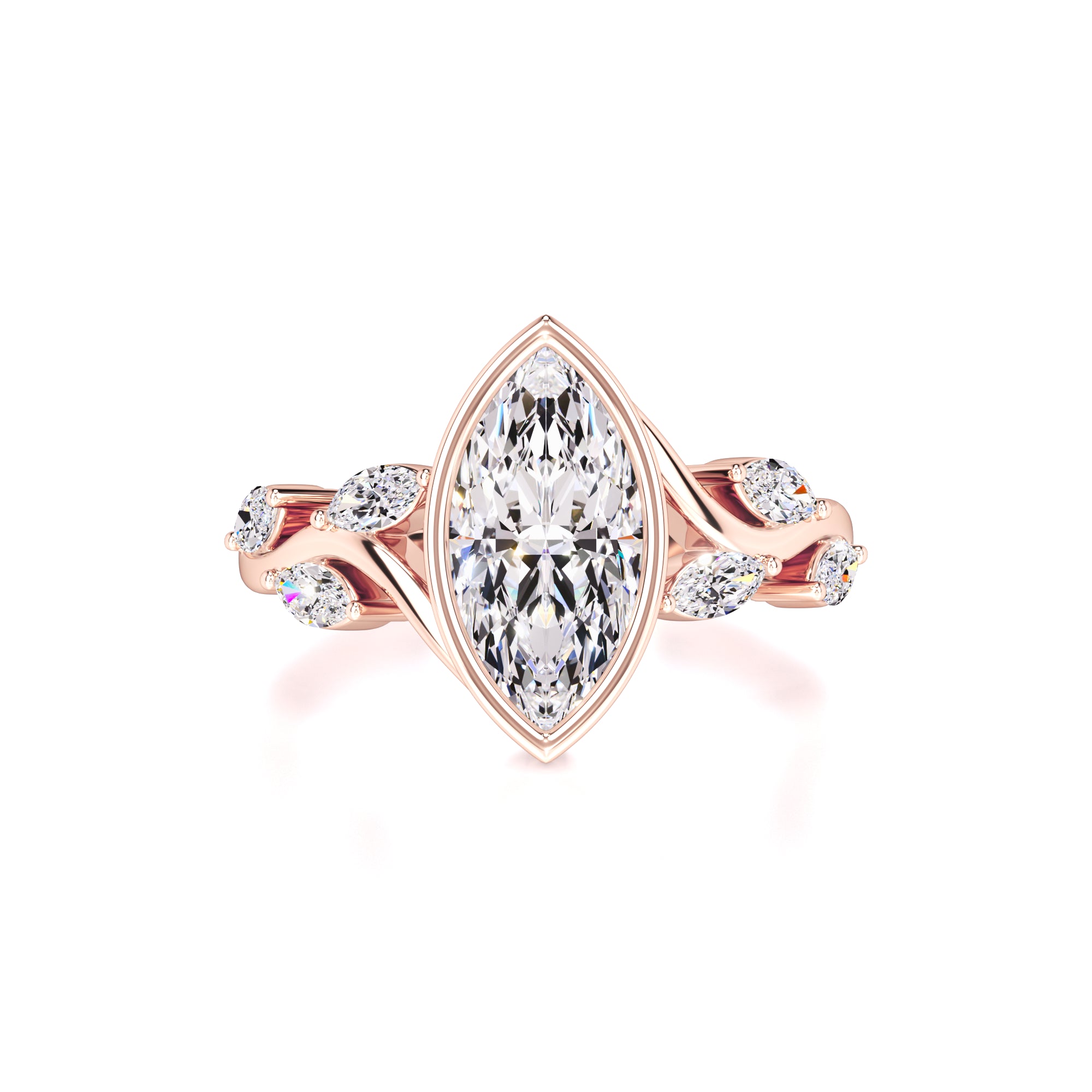 Addie Moissanite & Lab Grown Diamond Ring | Rose Gold | 1